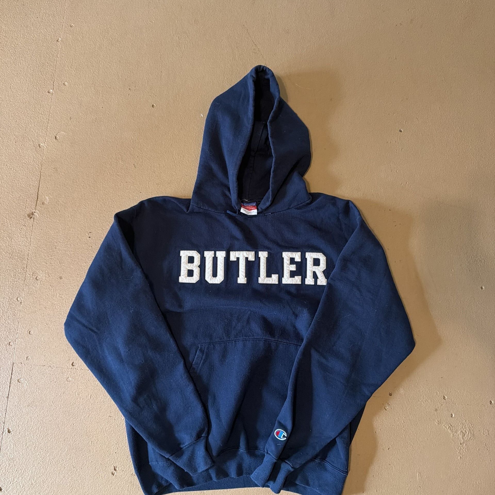 Vintage Champion Butler University Hoodie Navy Blue Size Large 2