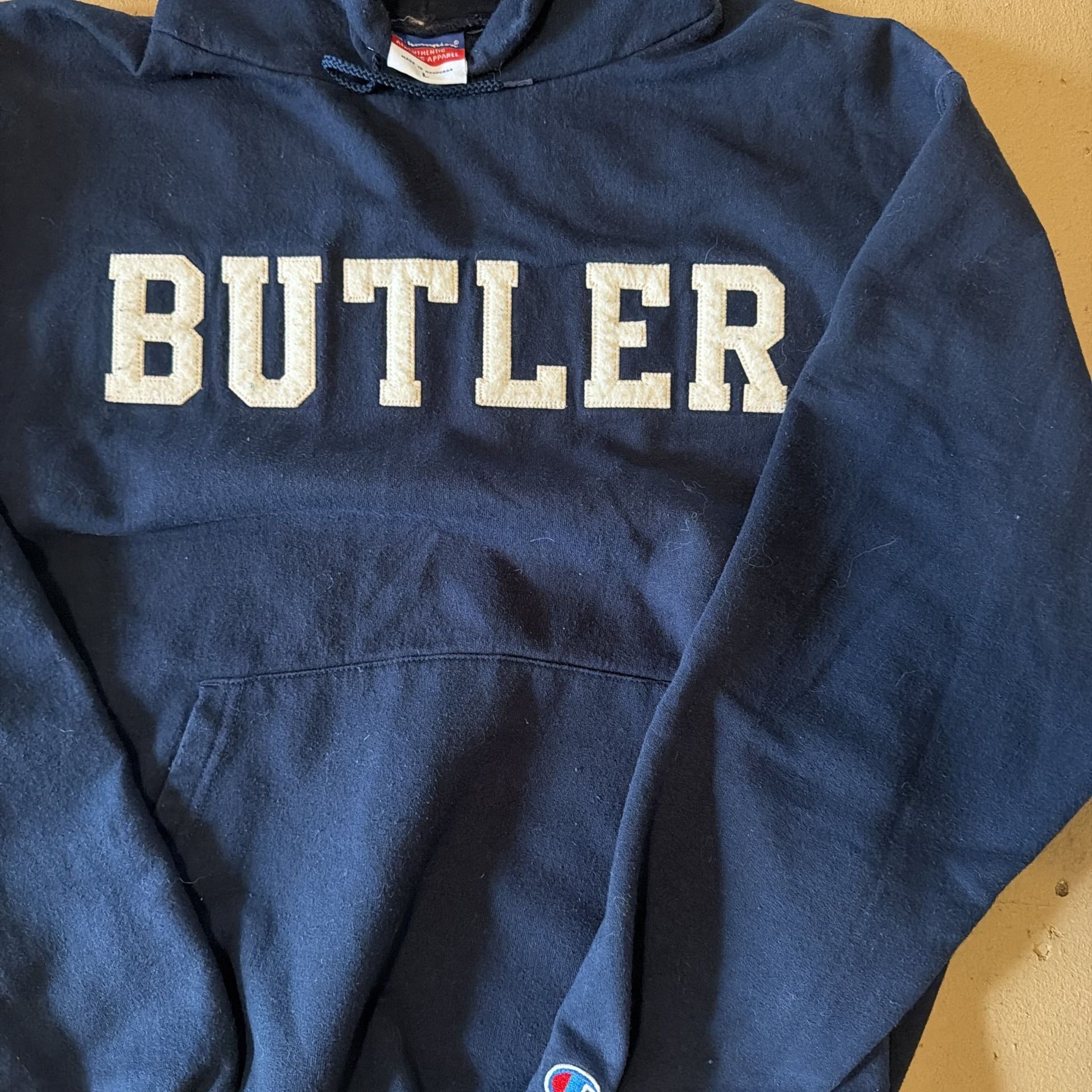 Vintage Champion Butler University Hoodie Navy Blue Size Large 3