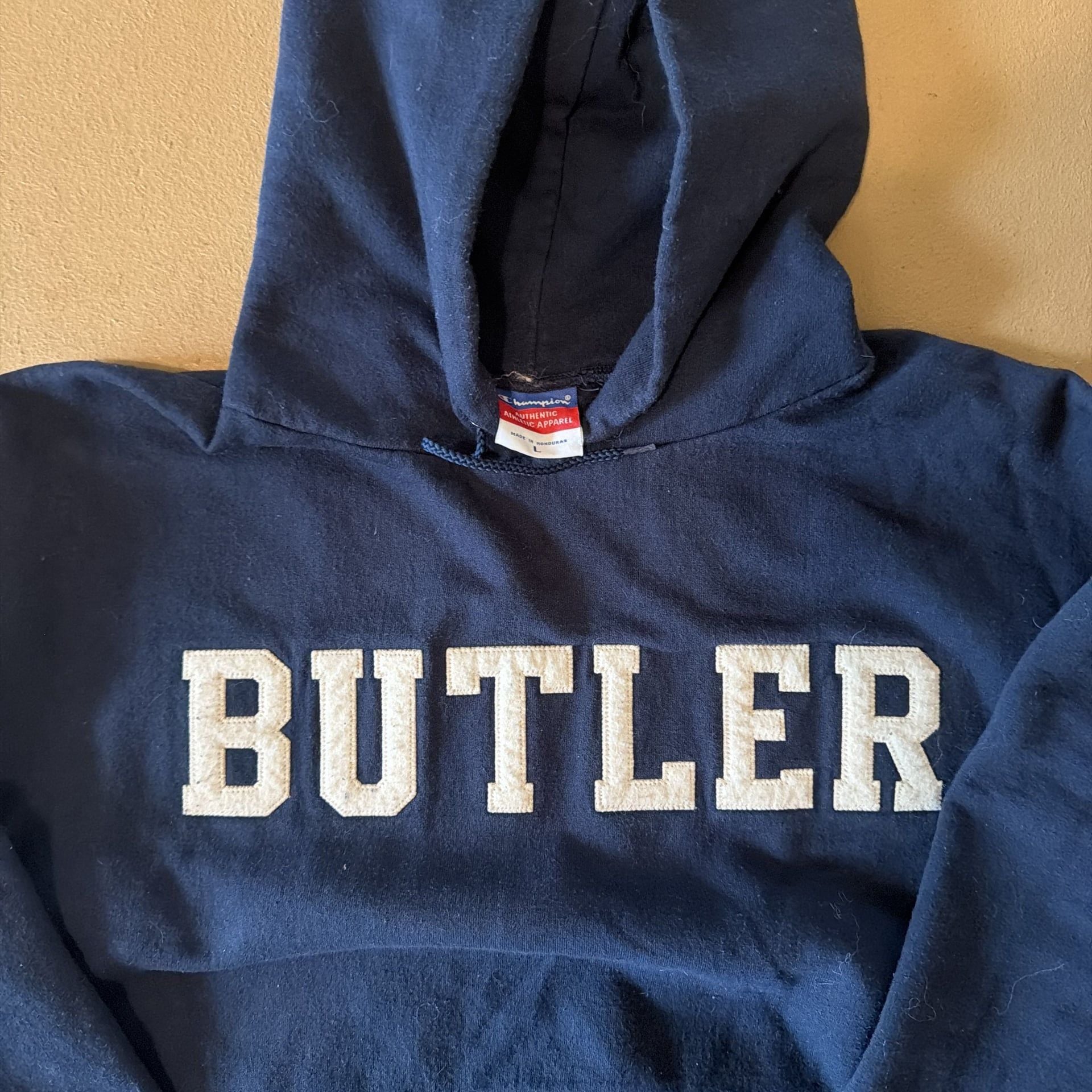Vintage Champion Butler University Hoodie Navy Blue Size Large 4