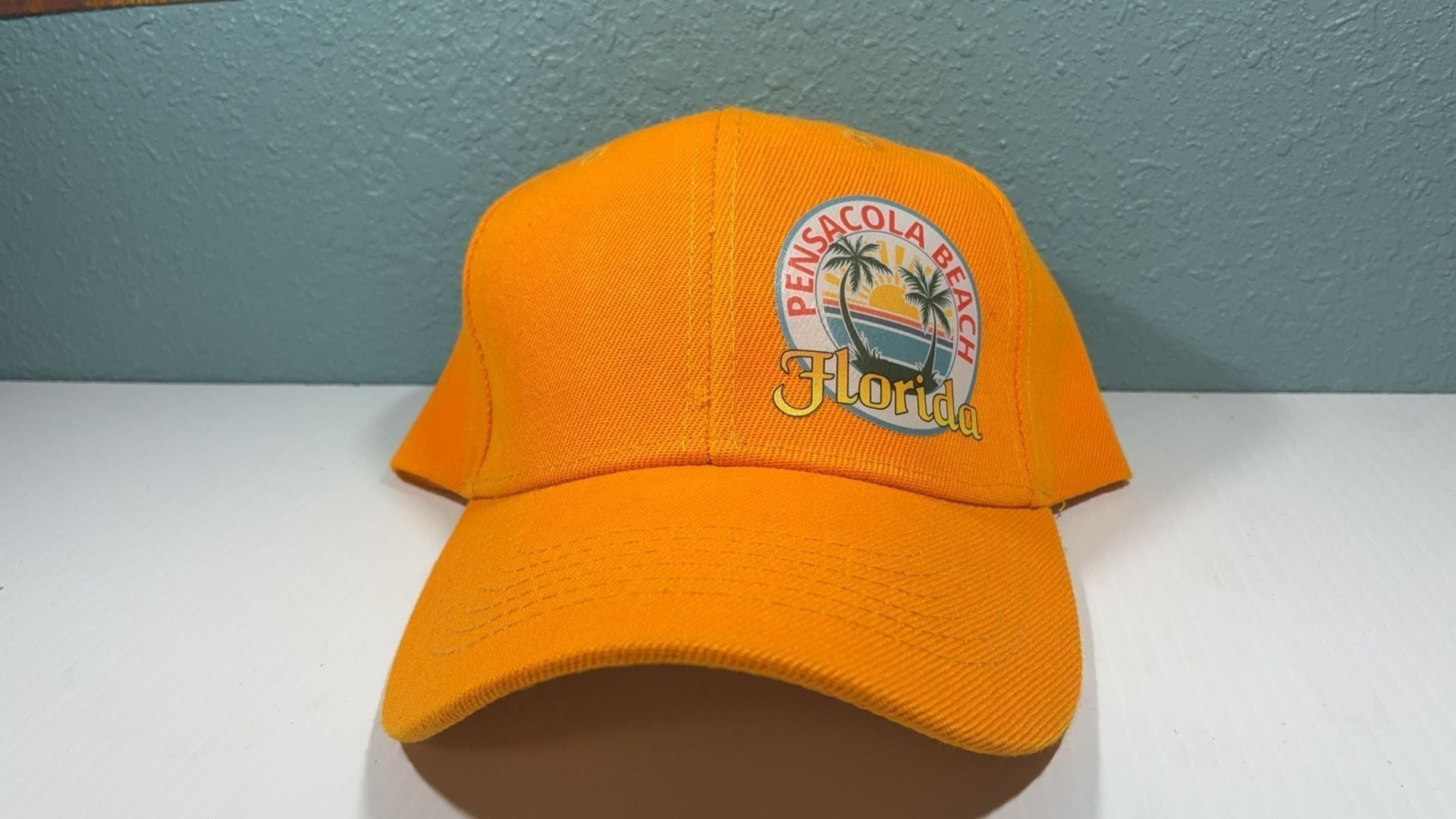 Pensacola Beach Florida Dark Yellow Adjustable Hat 2