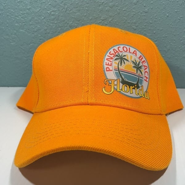 Pensacola Beach Florida Dark Yellow Adjustable Hat