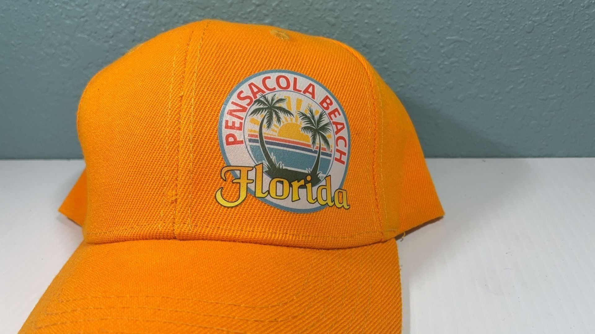 Pensacola Beach Florida Dark Yellow Adjustable Hat 3