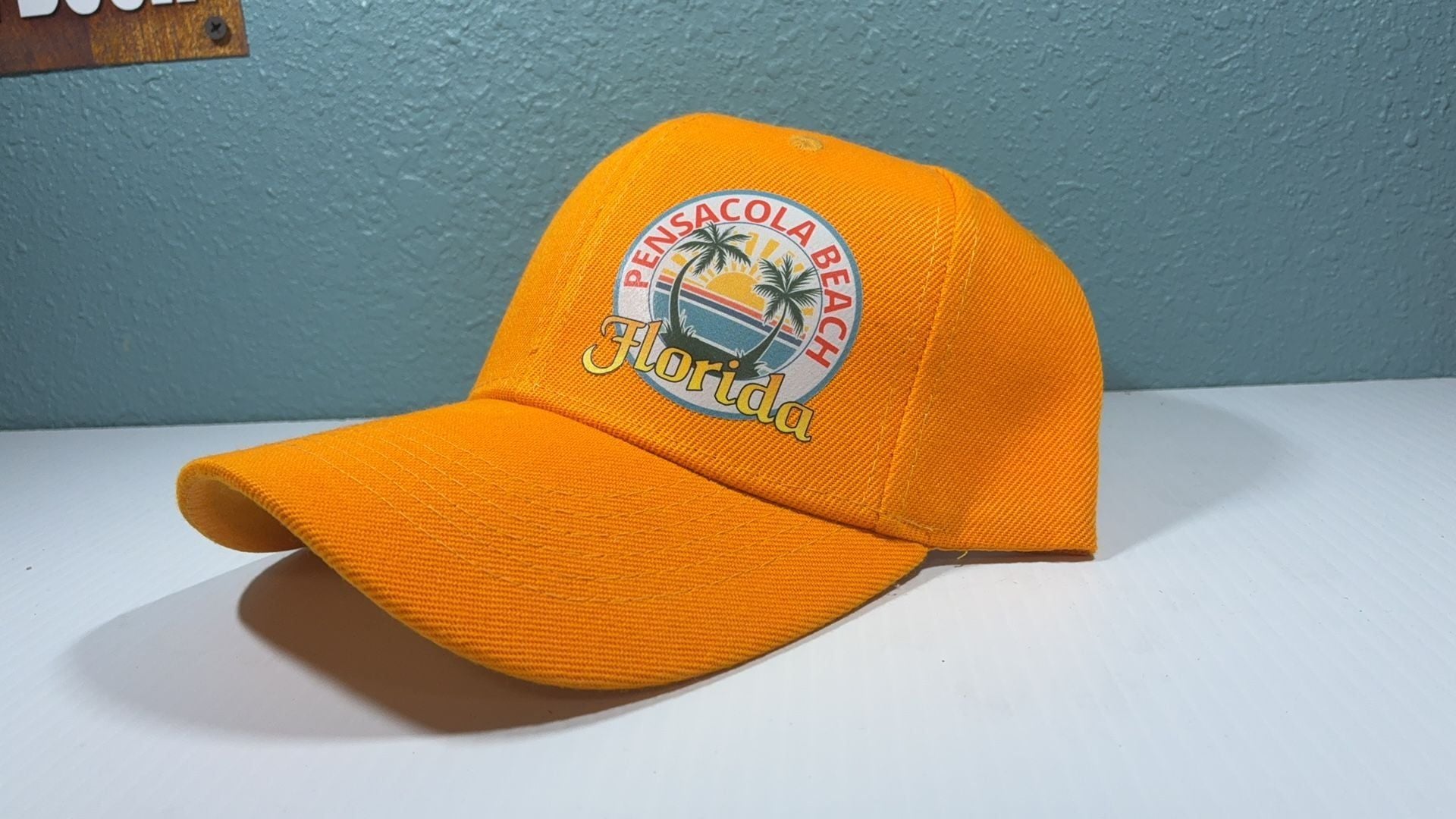 Pensacola Beach Florida Dark Yellow Adjustable Hat 4