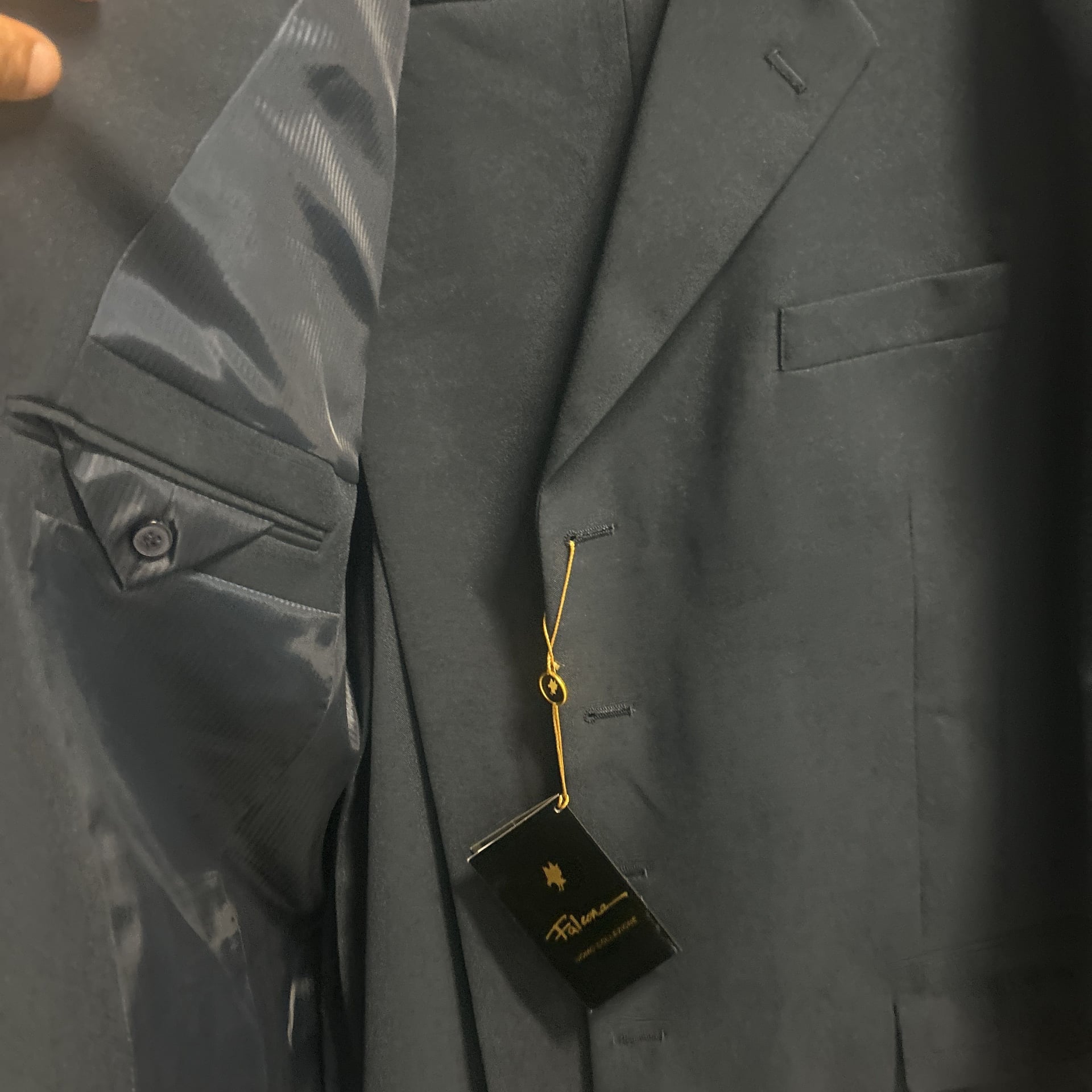 Falcone Superlative Collezione Black Single Breasted Blazer Sport Coat Super 150s 4