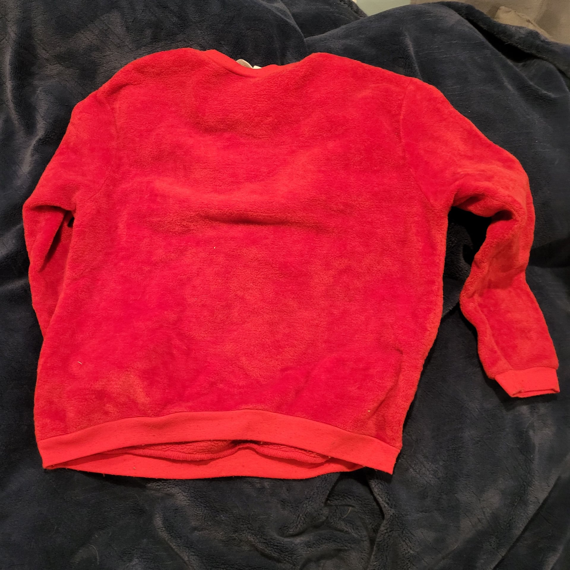 Disney Women's Red Mickey Mouse Fuzzy Plush Fleece Sweatshirt 3