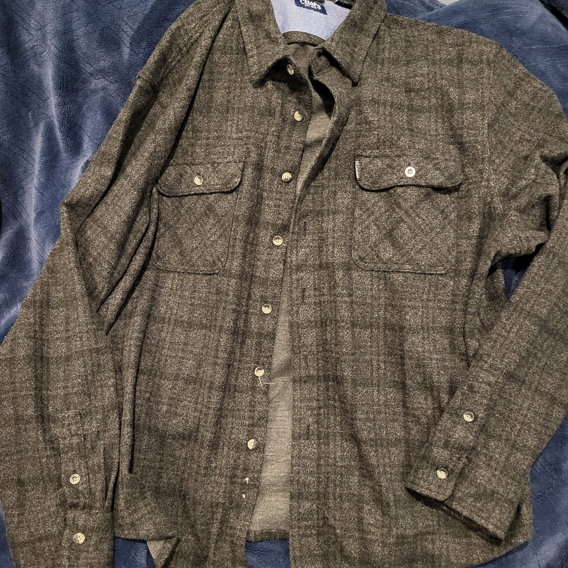 Chaps Men's Long Sleeve Knit Plaid Flannel Shirt 2