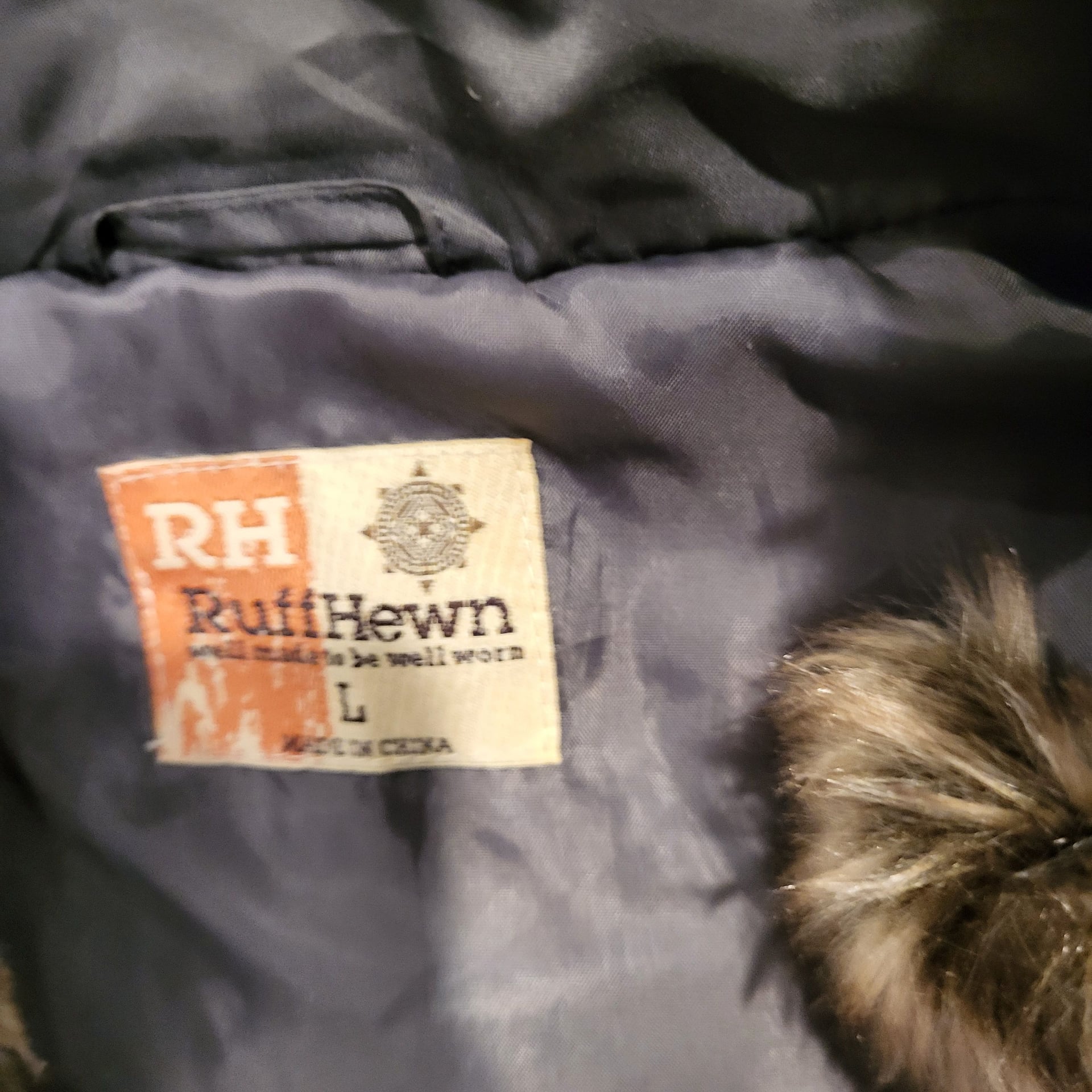 RuffHewn Gray Puffer Vest with Faux Fur Hood Trim and Toggle Closure 3