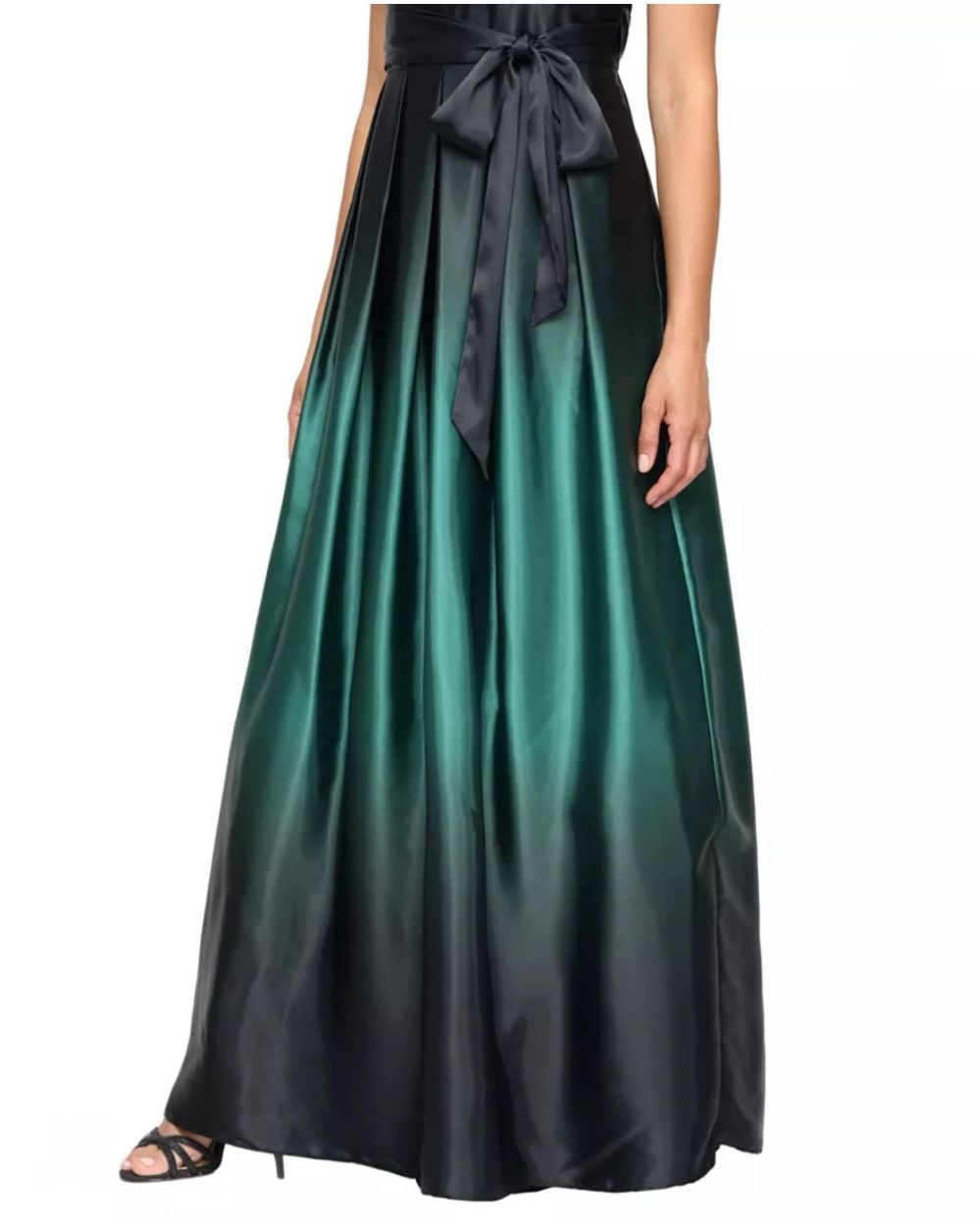 SL FASHIONS 3/4 Length Sleeve Ombre Dress, NWT,Black/Green 4