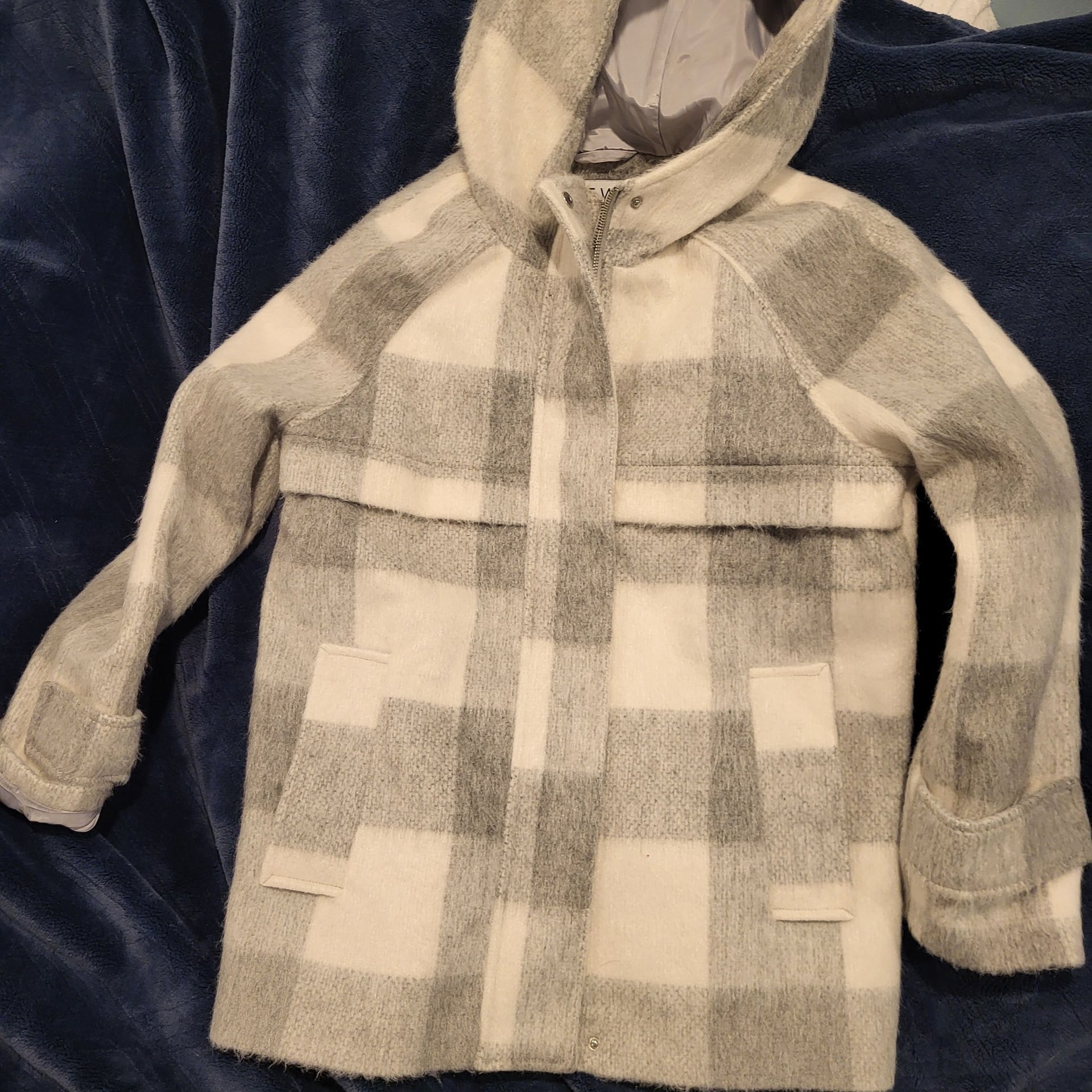 Women's Nine West Plaid Duffle Jacket, 2