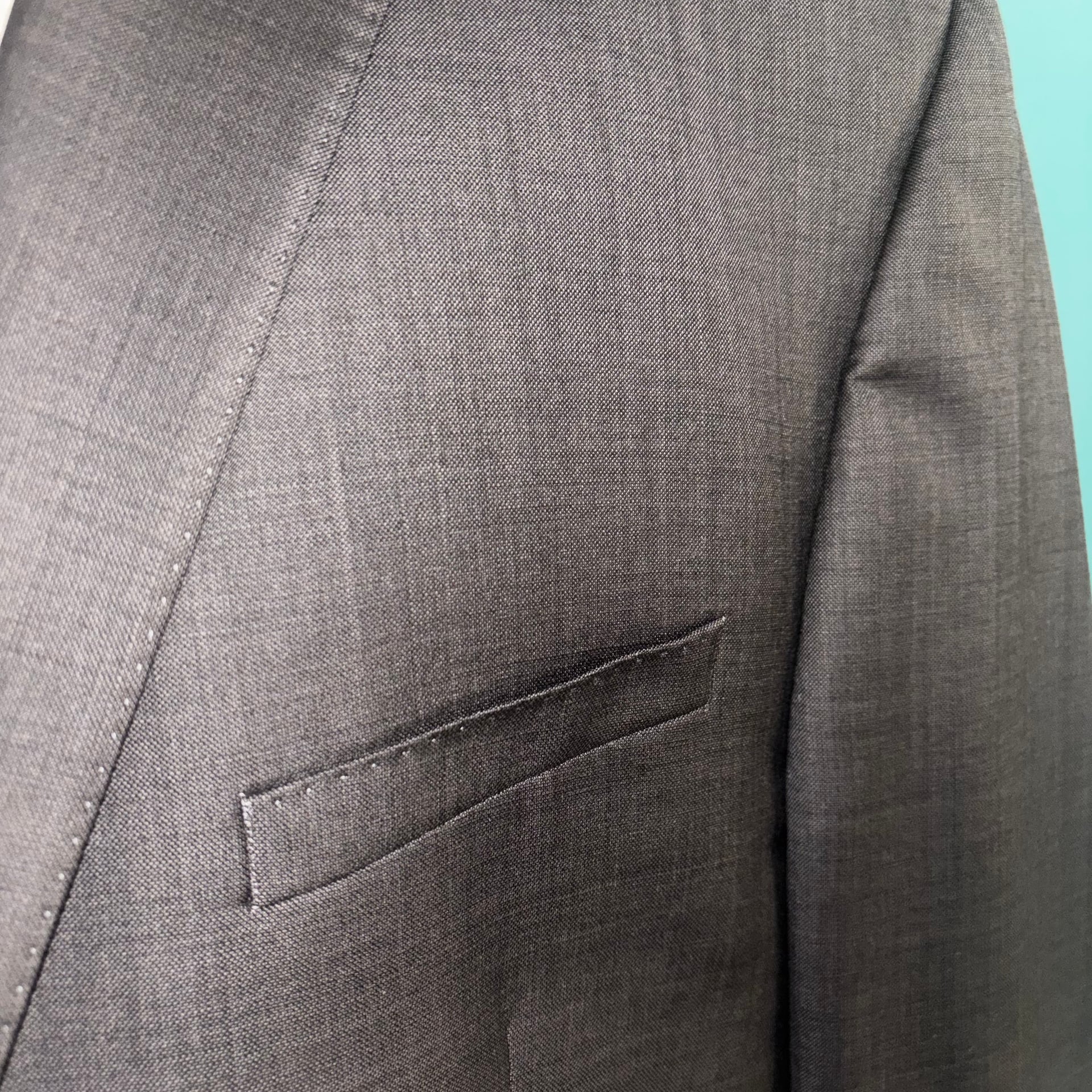 Joseph Abboud Mens Wool Gray SharkskinTwo-Button Suit Jacket 50 R 2