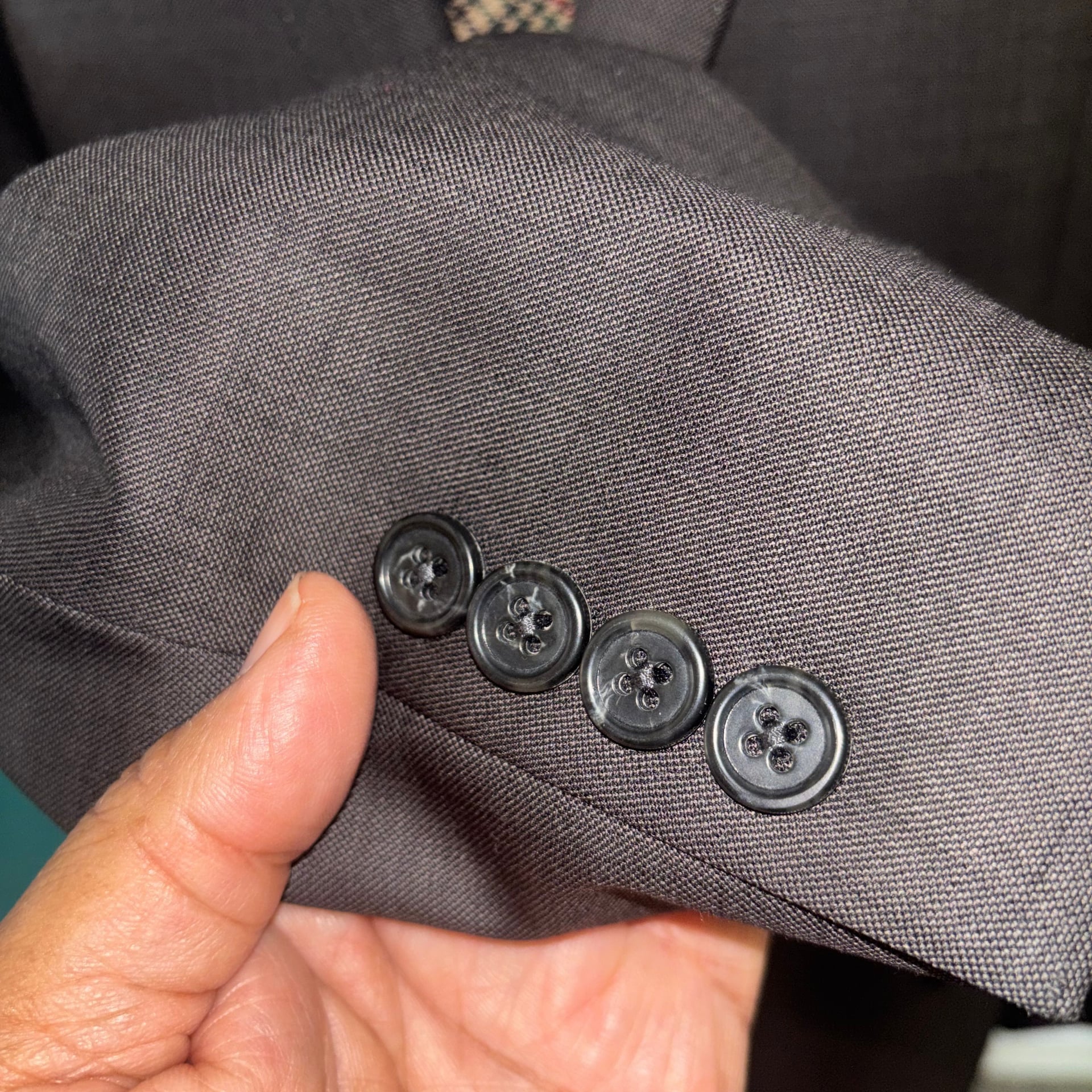 Joseph Abboud Mens Wool Gray SharkskinTwo-Button Suit Jacket 50 R 3