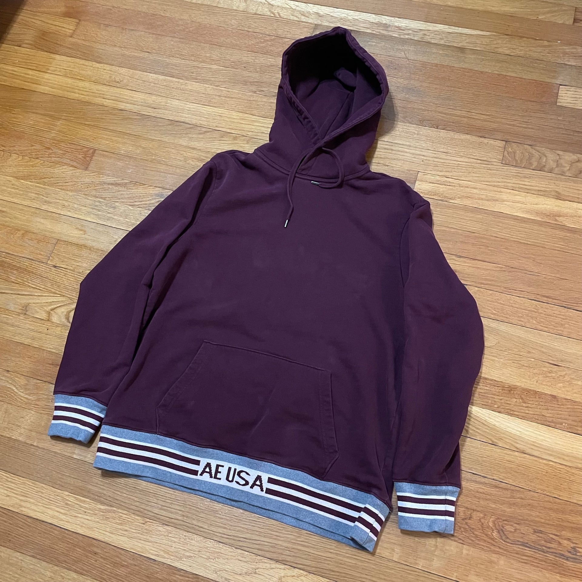 American Eagle USA Burgundy Red Pullover Hoodie 3