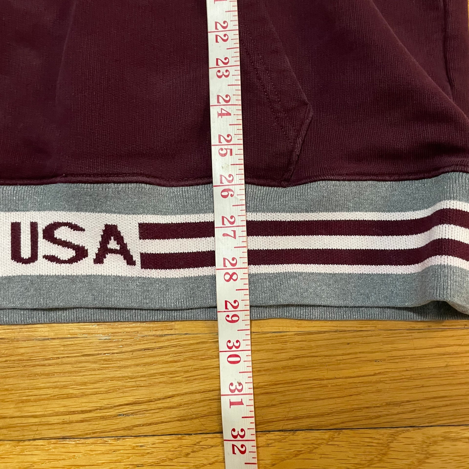 American Eagle USA Burgundy Red Pullover Hoodie 7