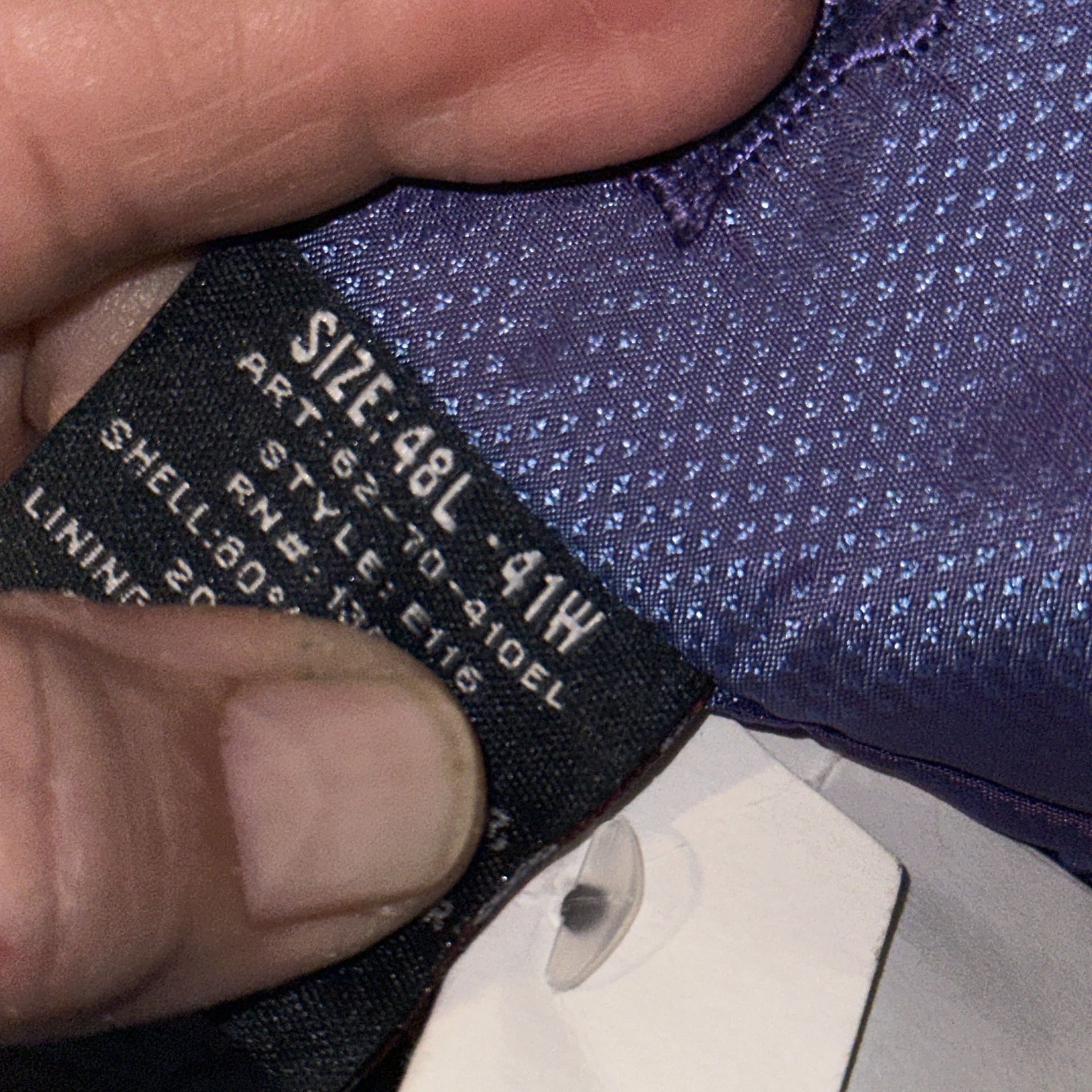English Laundry Men's Navy Micro-Grid Blazer with Paisley Lining 7