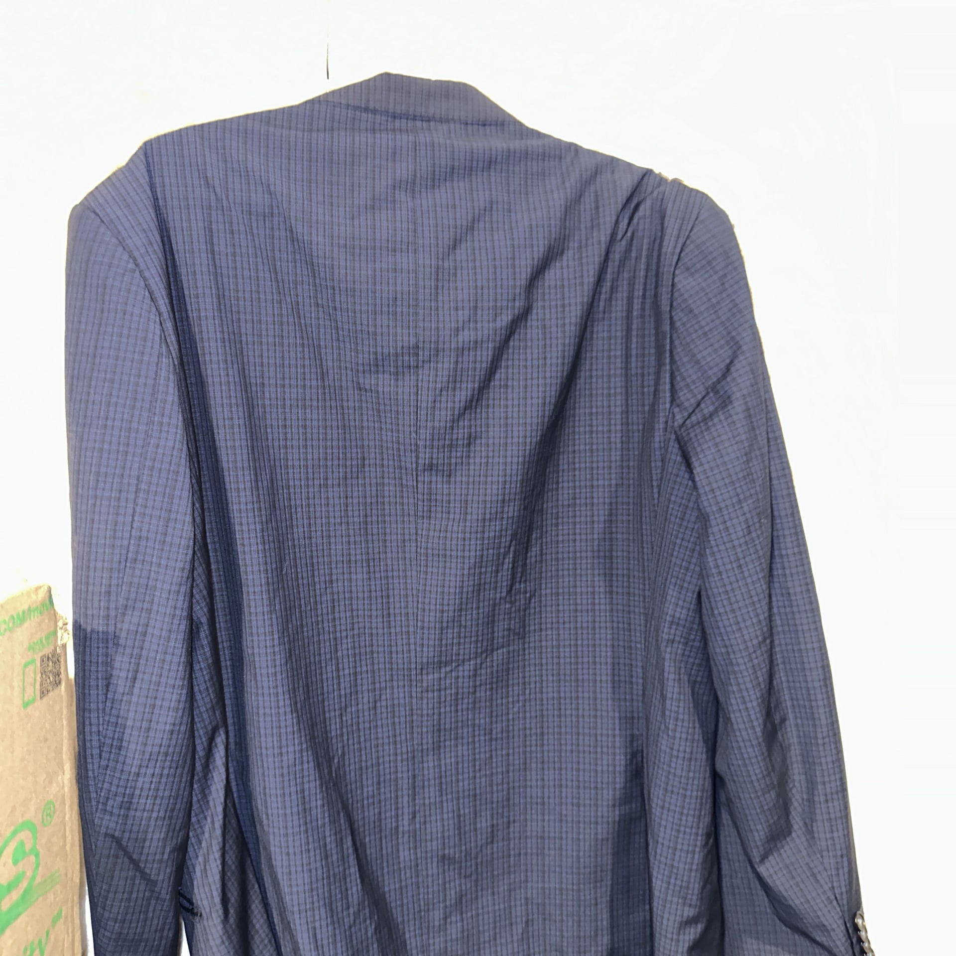 English Laundry Men's Navy Micro-Grid Blazer with Paisley Lining 12