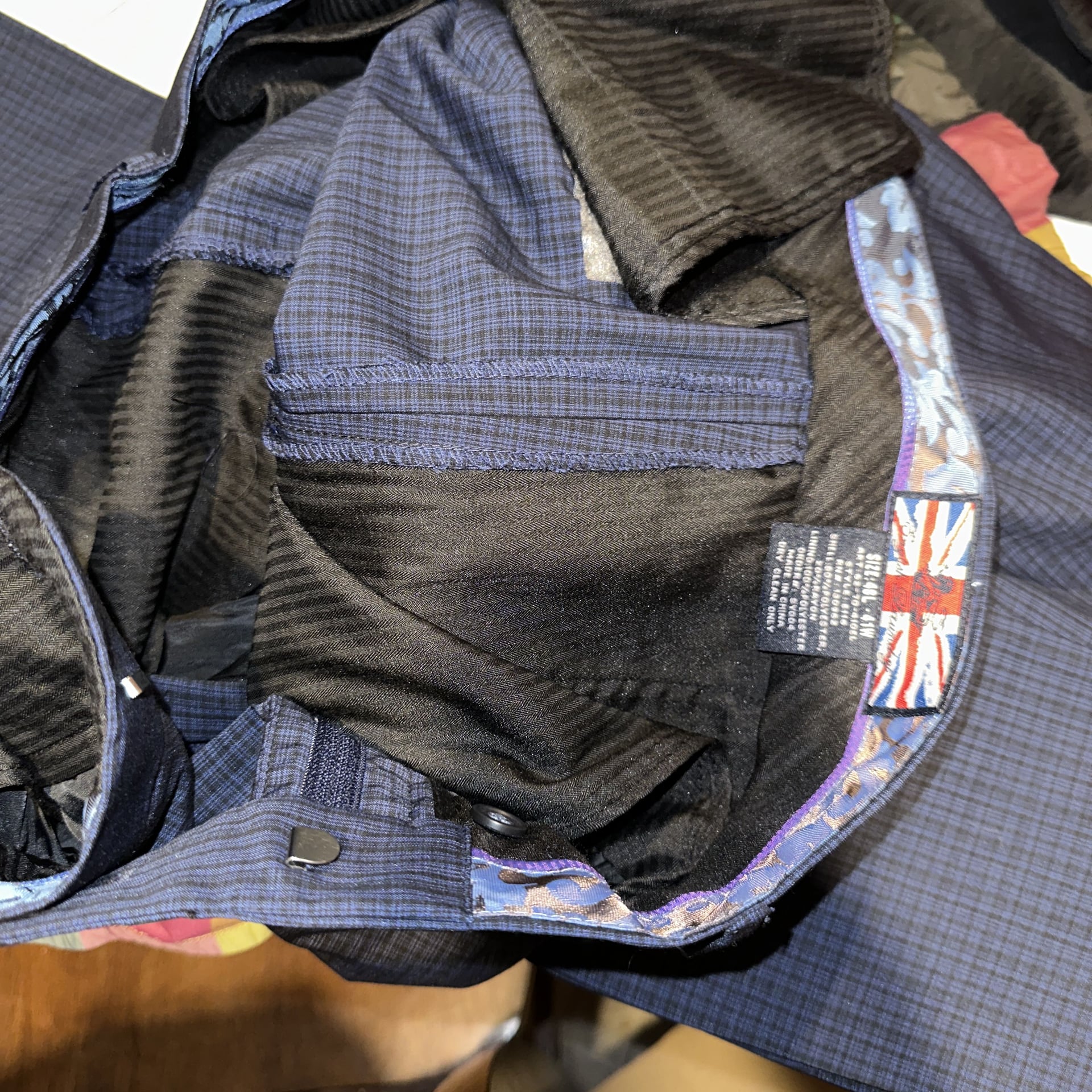 English Laundry Men's Navy Micro-Grid Blazer with Paisley Lining 14