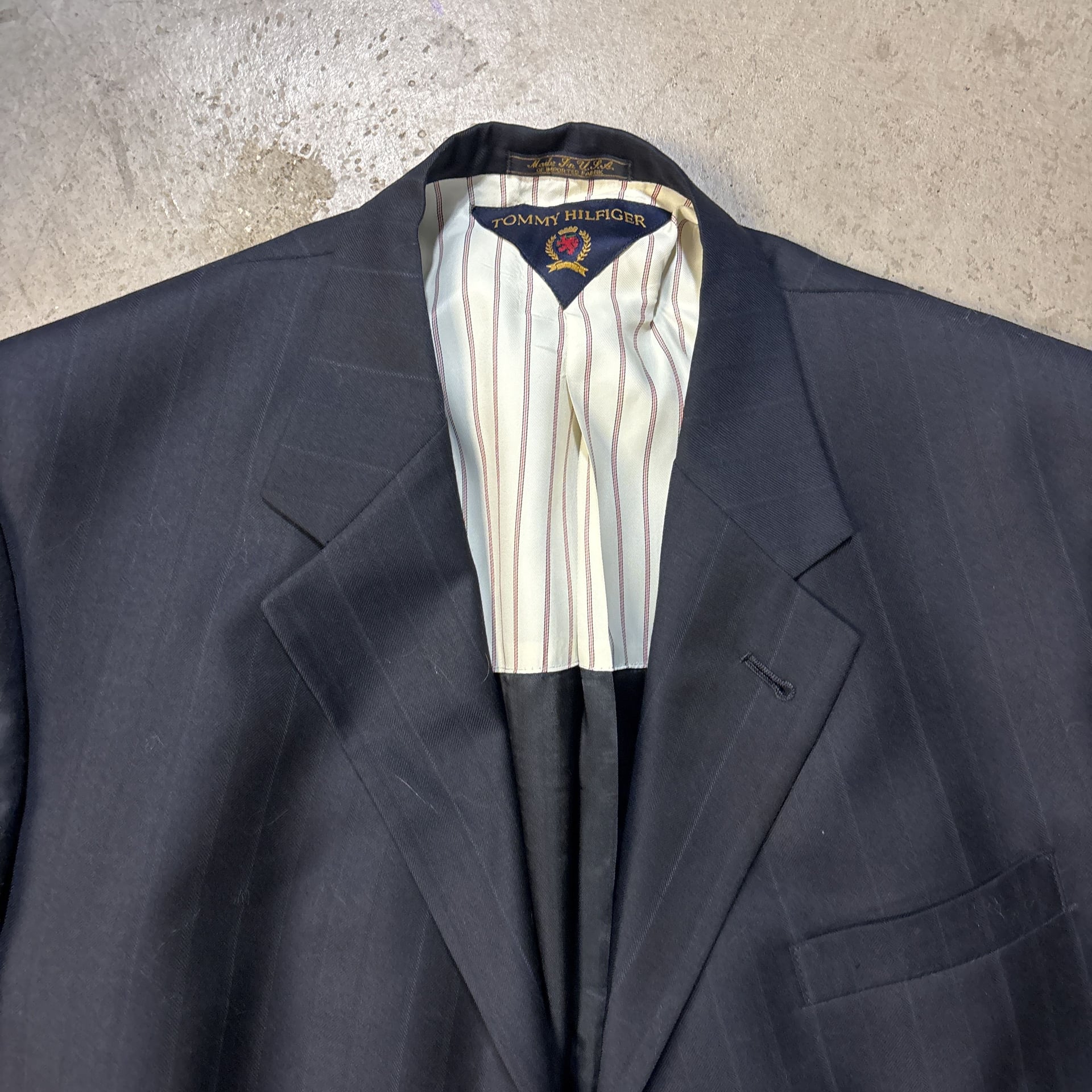 Tommy Hilfiger Men's Pinstripe Blazer, Navy Blue, Size XL. 4