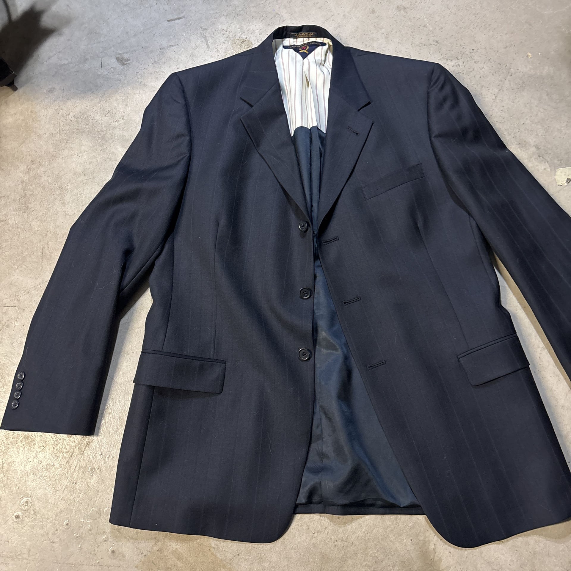 Tommy Hilfiger Men's Pinstripe Blazer, Navy Blue, Size XL. 5
