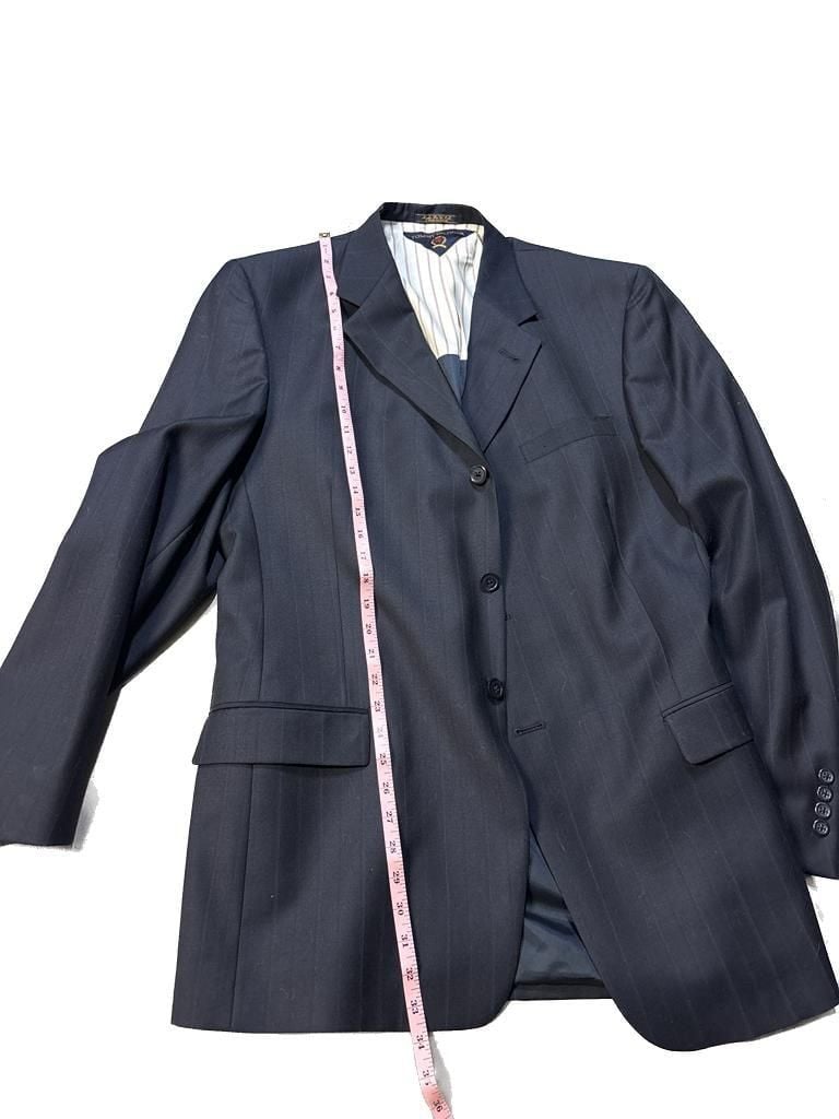 Tommy Hilfiger Men's Pinstripe Blazer, Navy Blue, Size XL. 9