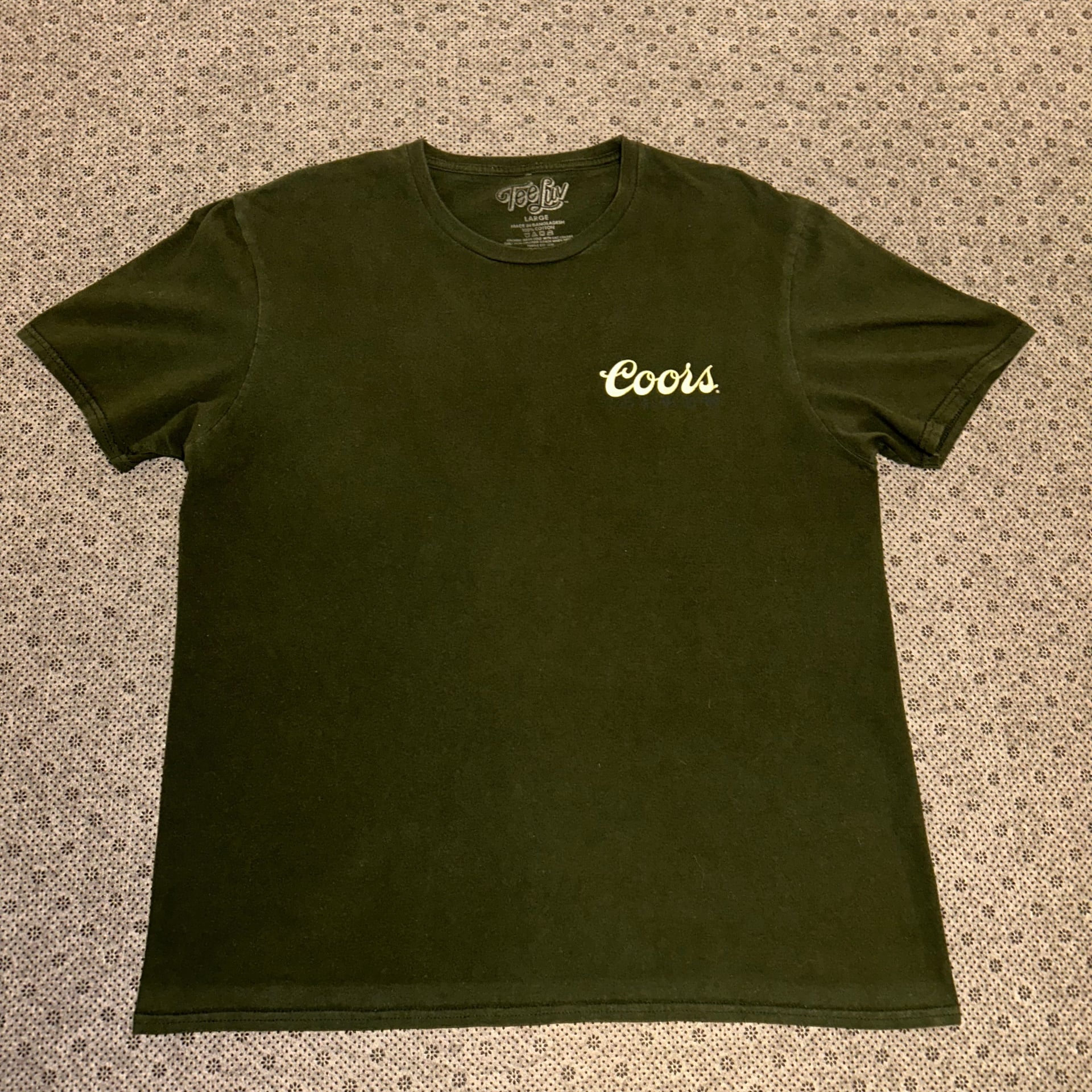 Coors Banquet Beer Golden Colorado Fatigue Green Graphic T-Shirt Large 2