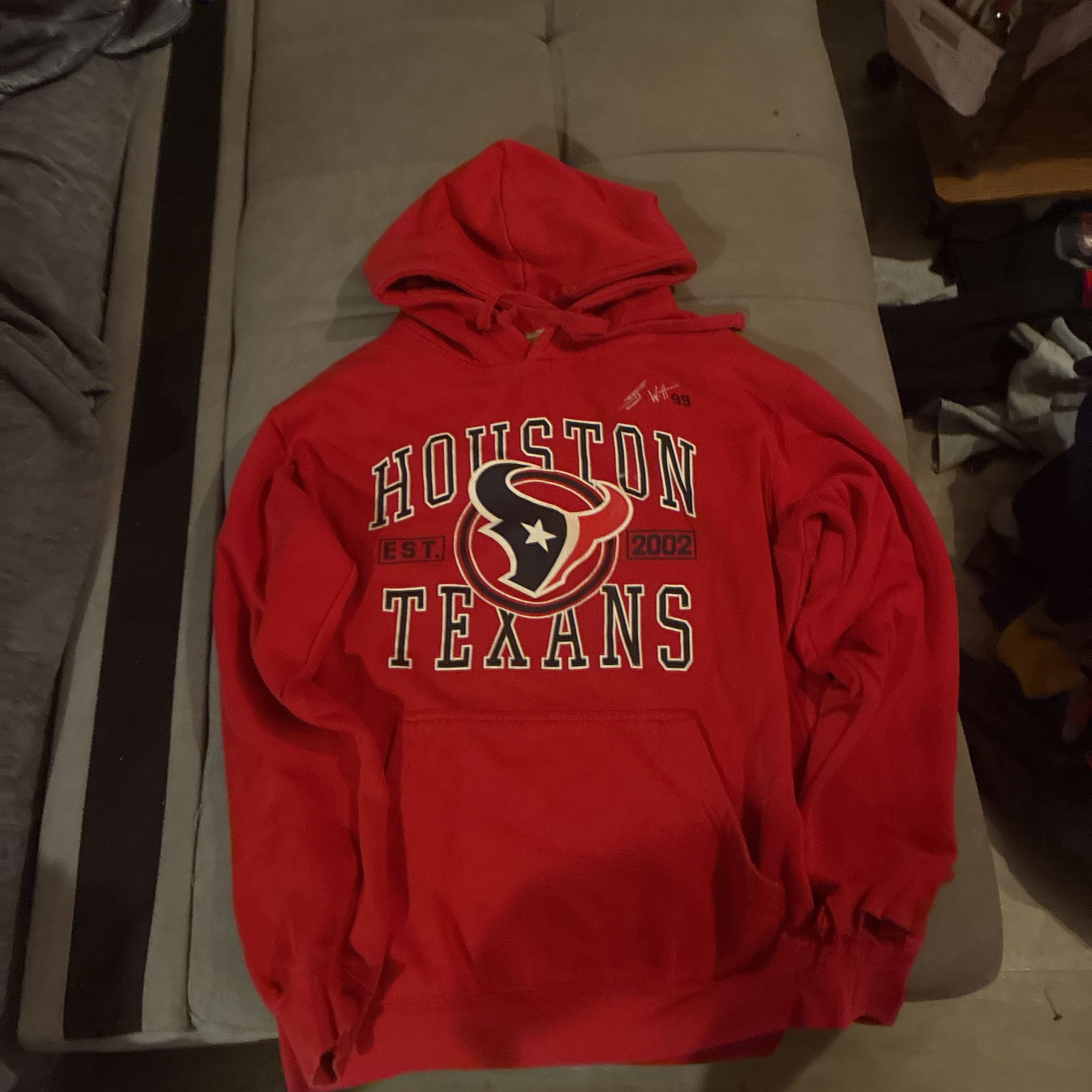 Houston Texans NFL Team Apparel Men's Navy Blue & Red Pullover Hoodie 2