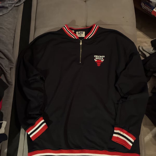 Vintage 90s Chicago Bulls Lee Sport Nutmeg 1/4 Zip Pullover Sweatshirt