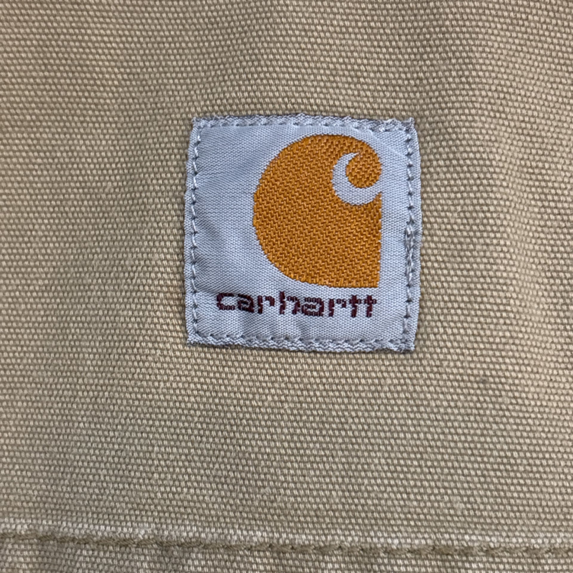 Carhartt Relaxed Fit Canvas Work Pants Tan 42x34 Blue Collar Stained 3