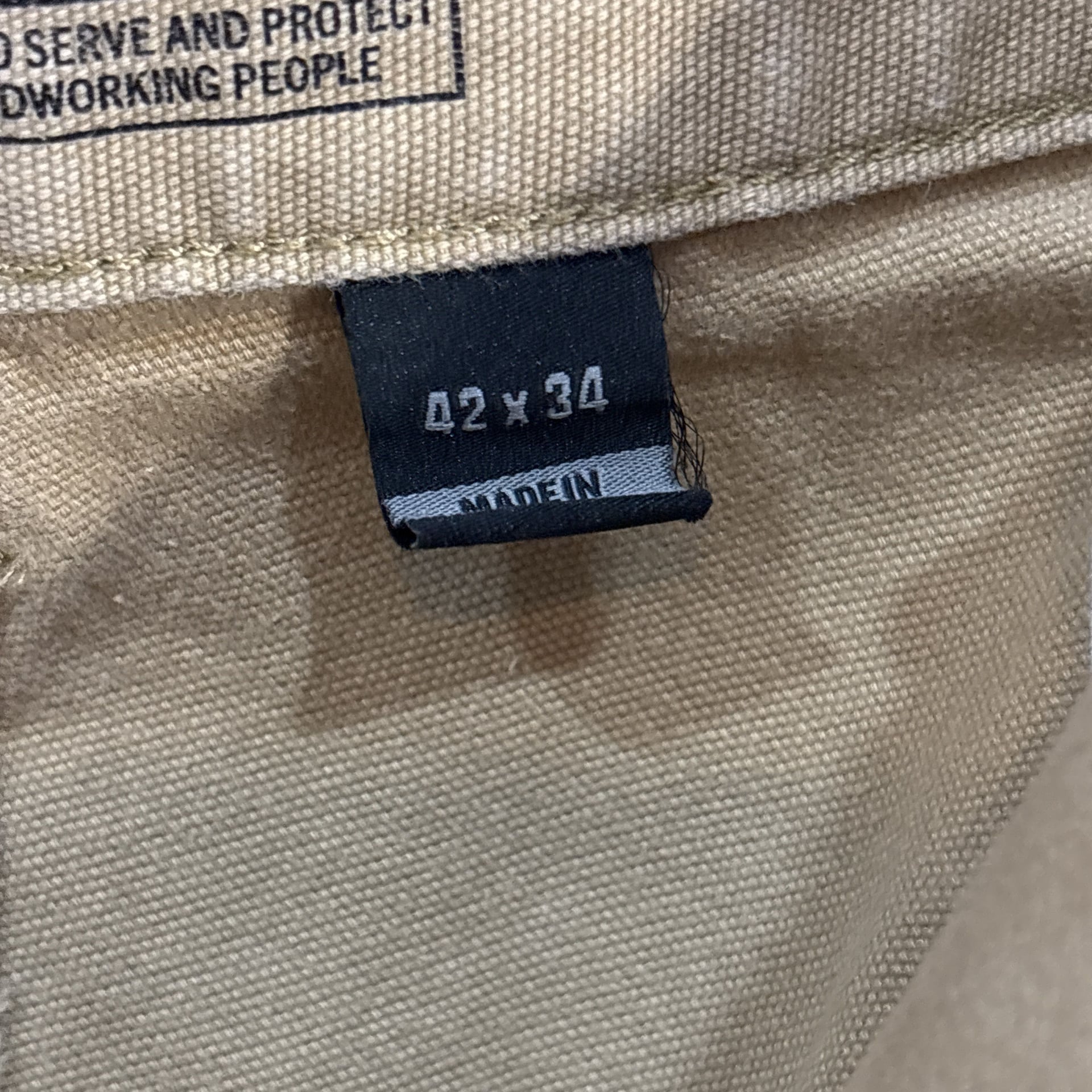 Carhartt Relaxed Fit Canvas Work Pants Tan 42x34 Blue Collar Stained 5