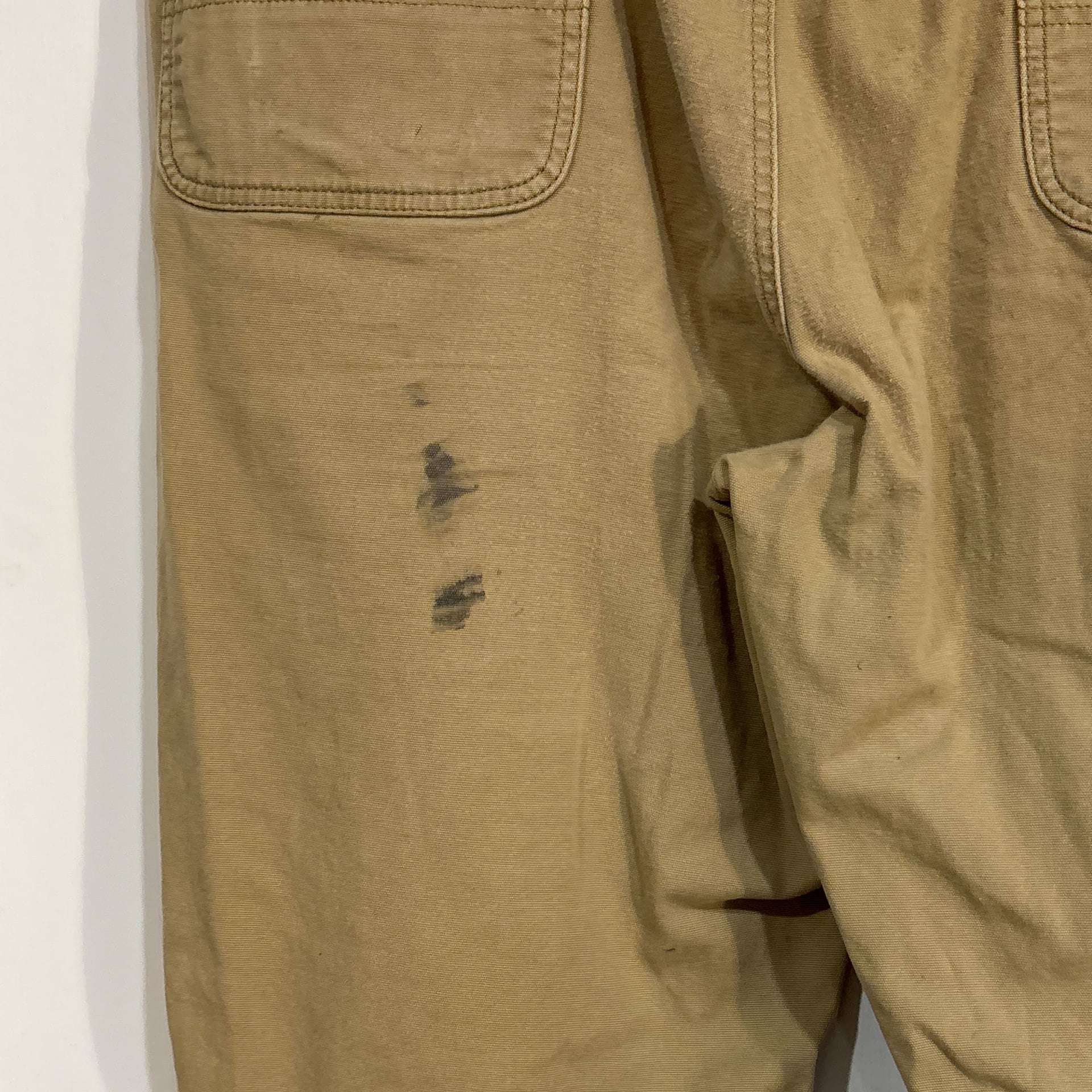 Carhartt Relaxed Fit Canvas Work Pants Tan 42x34 Blue Collar Stained 8