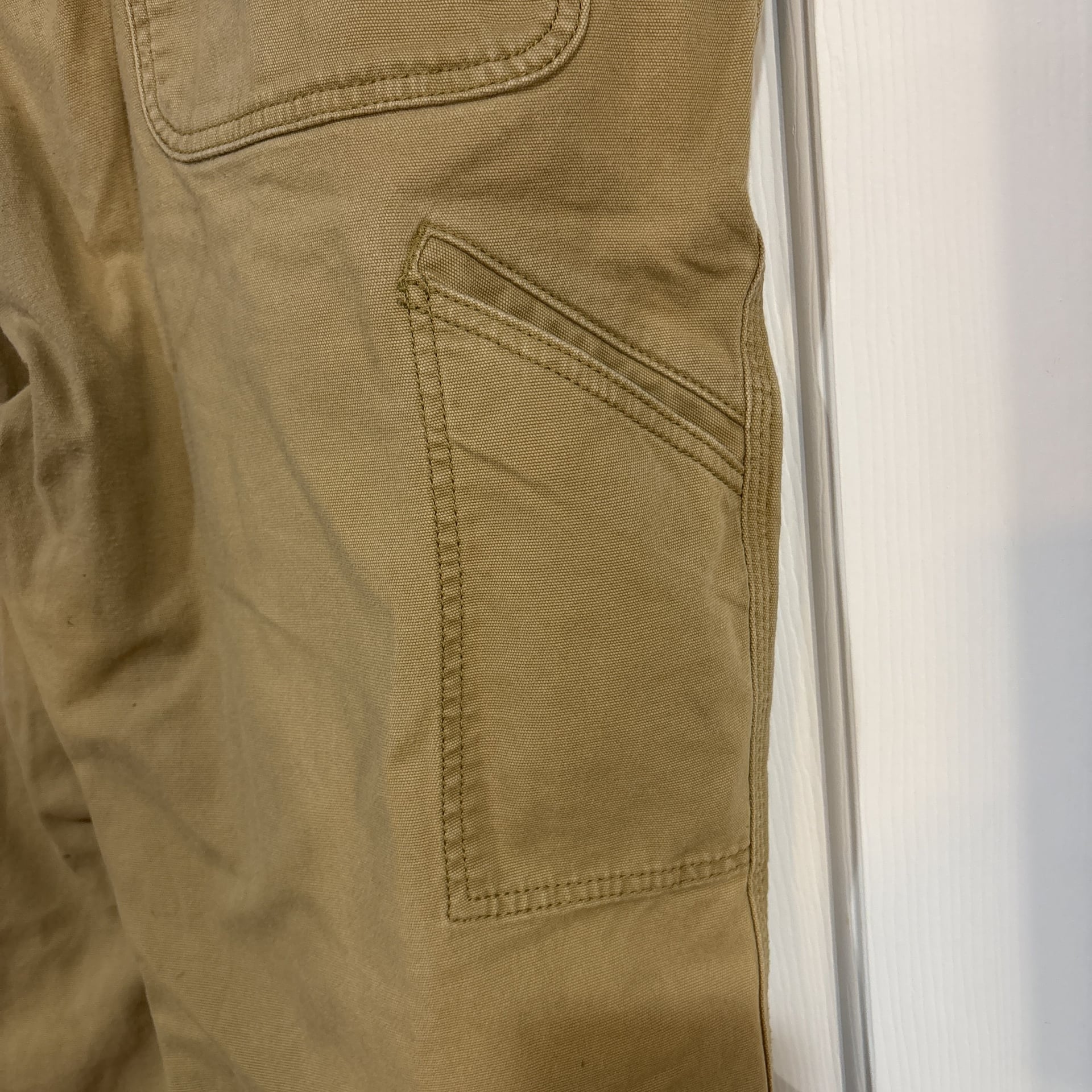 Carhartt Relaxed Fit Canvas Work Pants Tan 42x34 Blue Collar Stained 9
