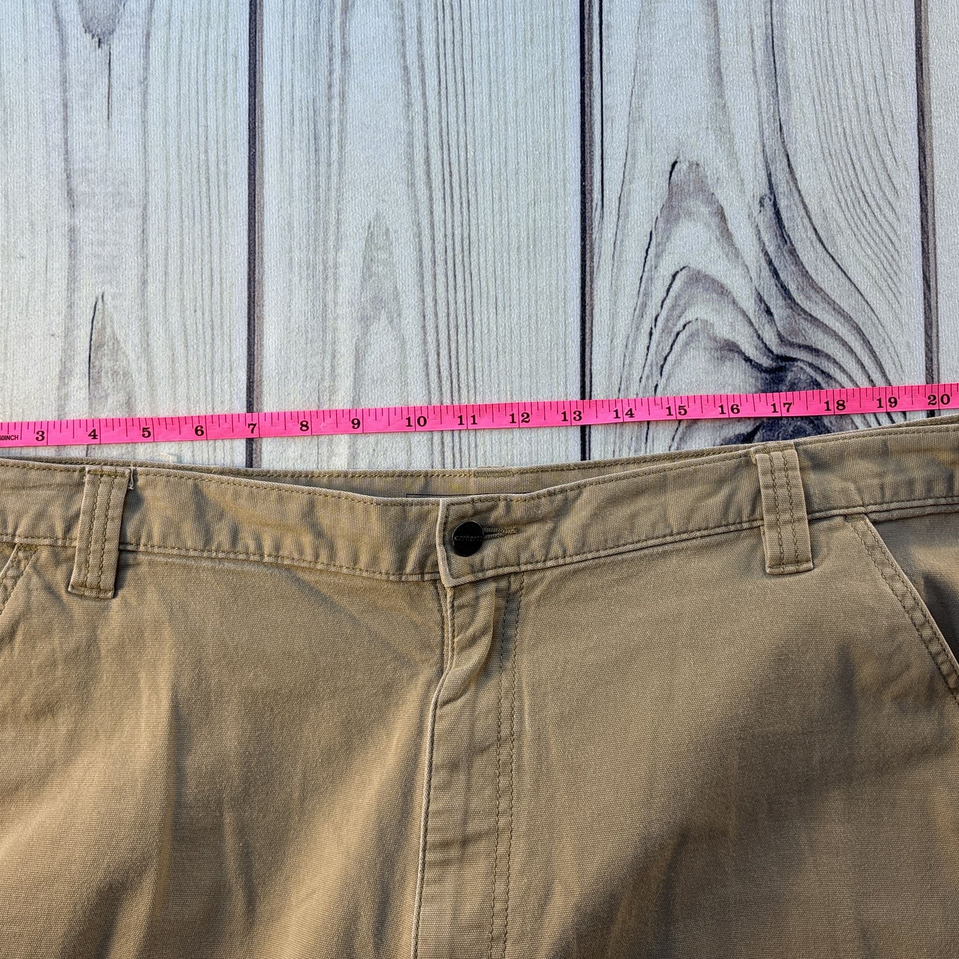 Carhartt Relaxed Fit Canvas Work Pants Tan 42x34 Blue Collar Stained 10