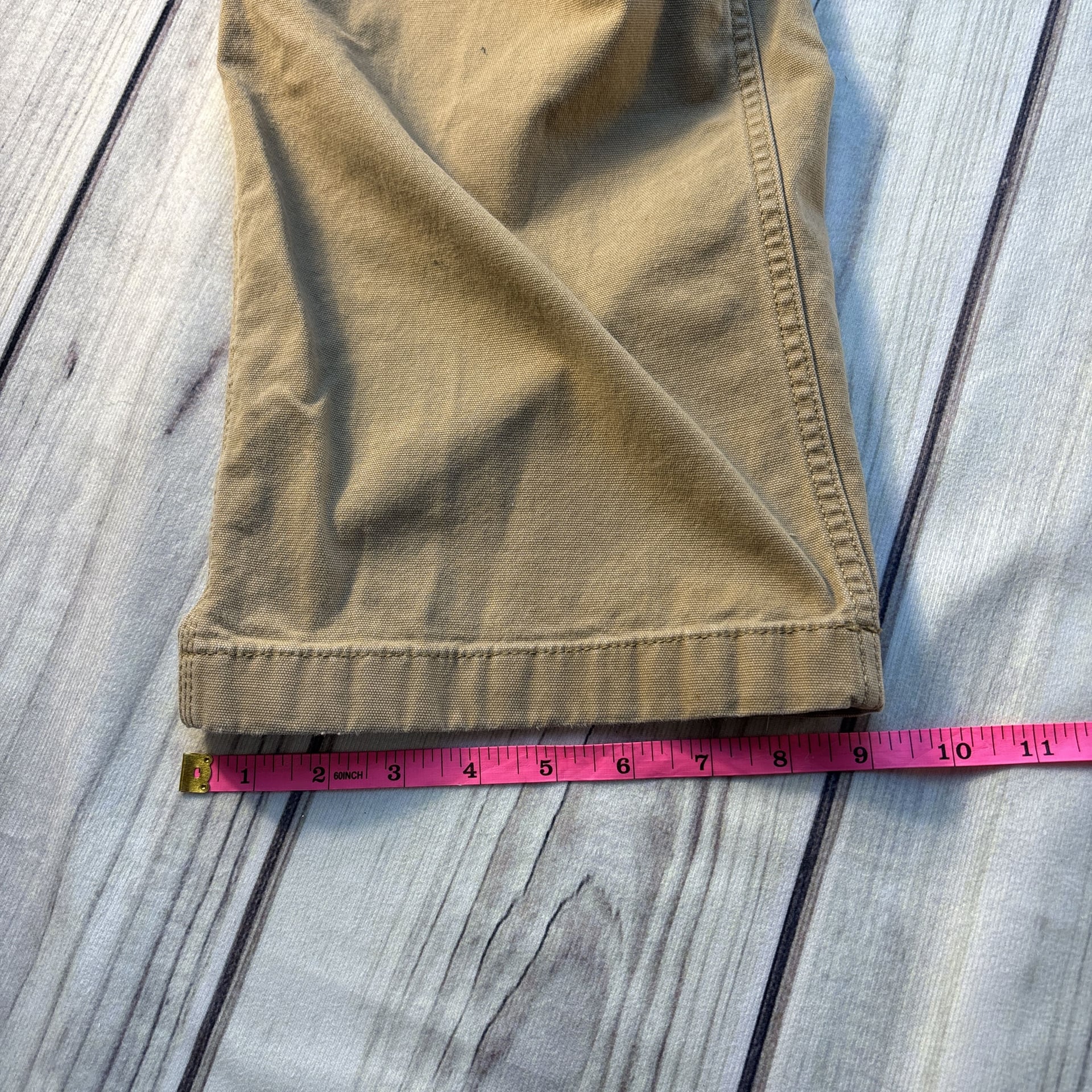 Carhartt Relaxed Fit Canvas Work Pants Tan 42x34 Blue Collar Stained 12