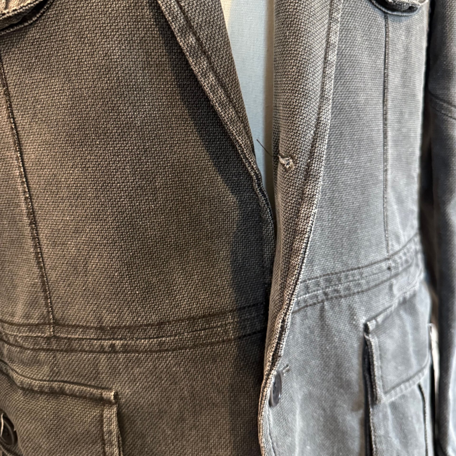 Bocodo Tailored Military Style Blazer Coat, Gray Textured Blend Made in Italy 4