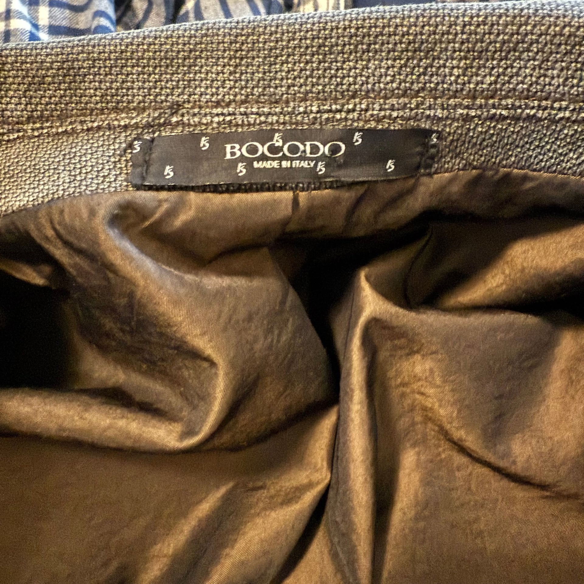 Bocodo Tailored Military Style Blazer Coat, Gray Textured Blend Made in Italy 6