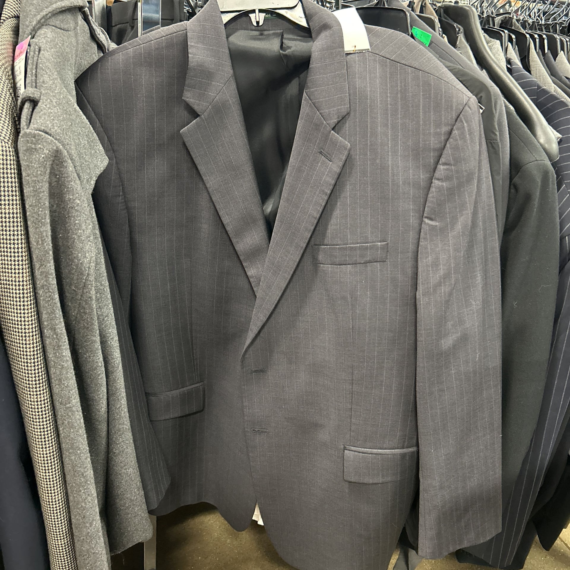 Lauren Ralph Lauren Men's Gray Pinstripe 100% Wool Two-Button Suit Jacket Blazer 2