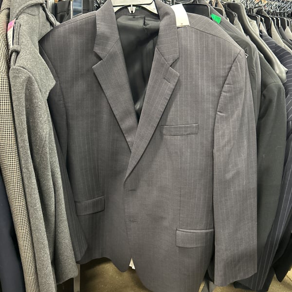 Lauren Ralph Lauren Men's Gray Pinstripe 100% Wool Two-Button Suit Jacket Blazer