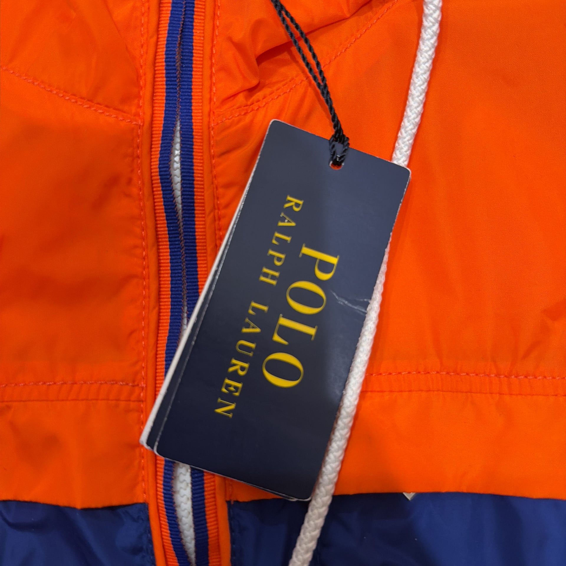 Polo Ralph Lauren Mens Colorblock Packable Windbreaker Jacket Blue Orange Black 3