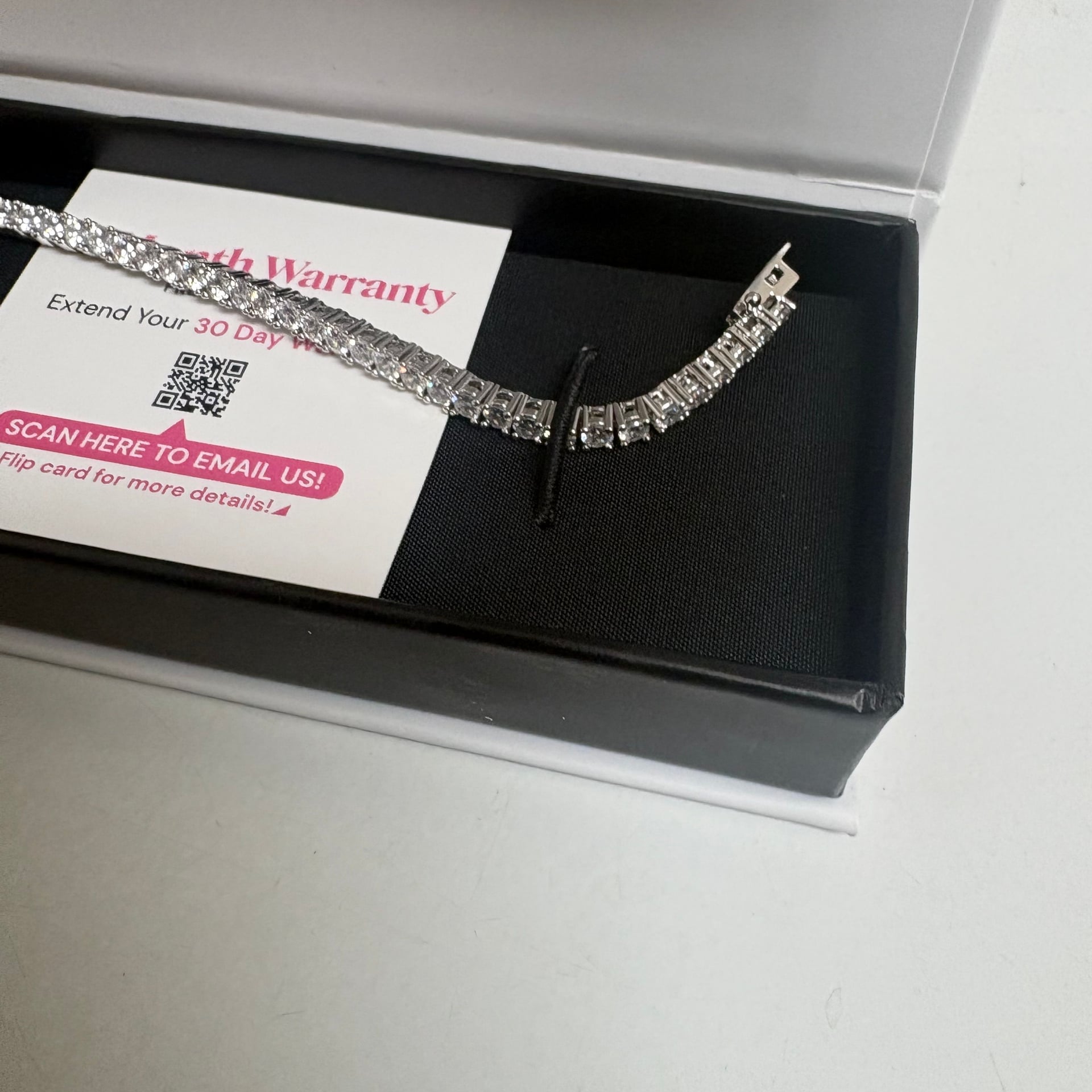 Cate & Chloe CZ Tennis Bracelet + CZ Ear Cuff Earring Silver Tone w/ Box 6