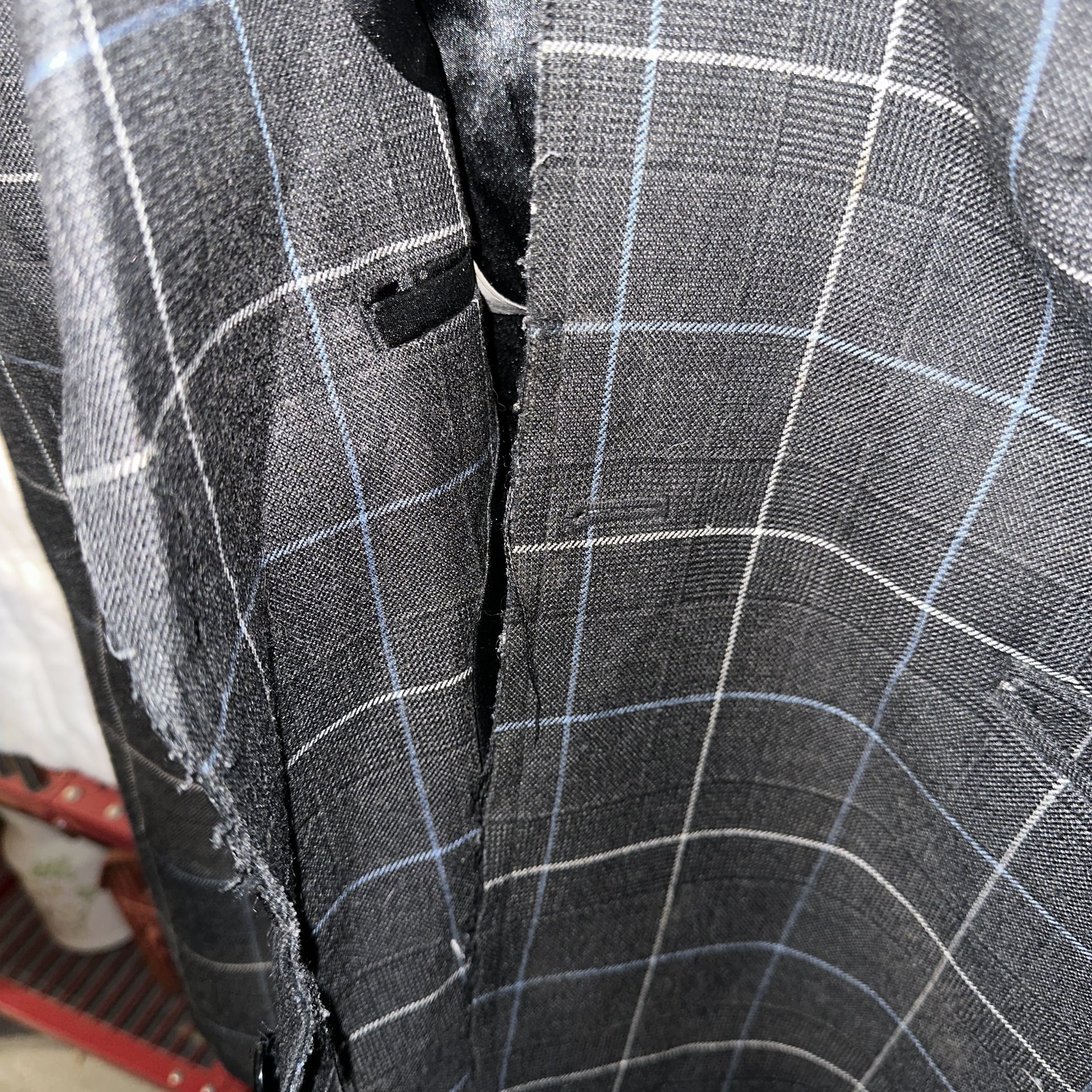 7 Diamonds Men's Plaid Blazer, Charcoal Grey & Blue, Size XXL 16