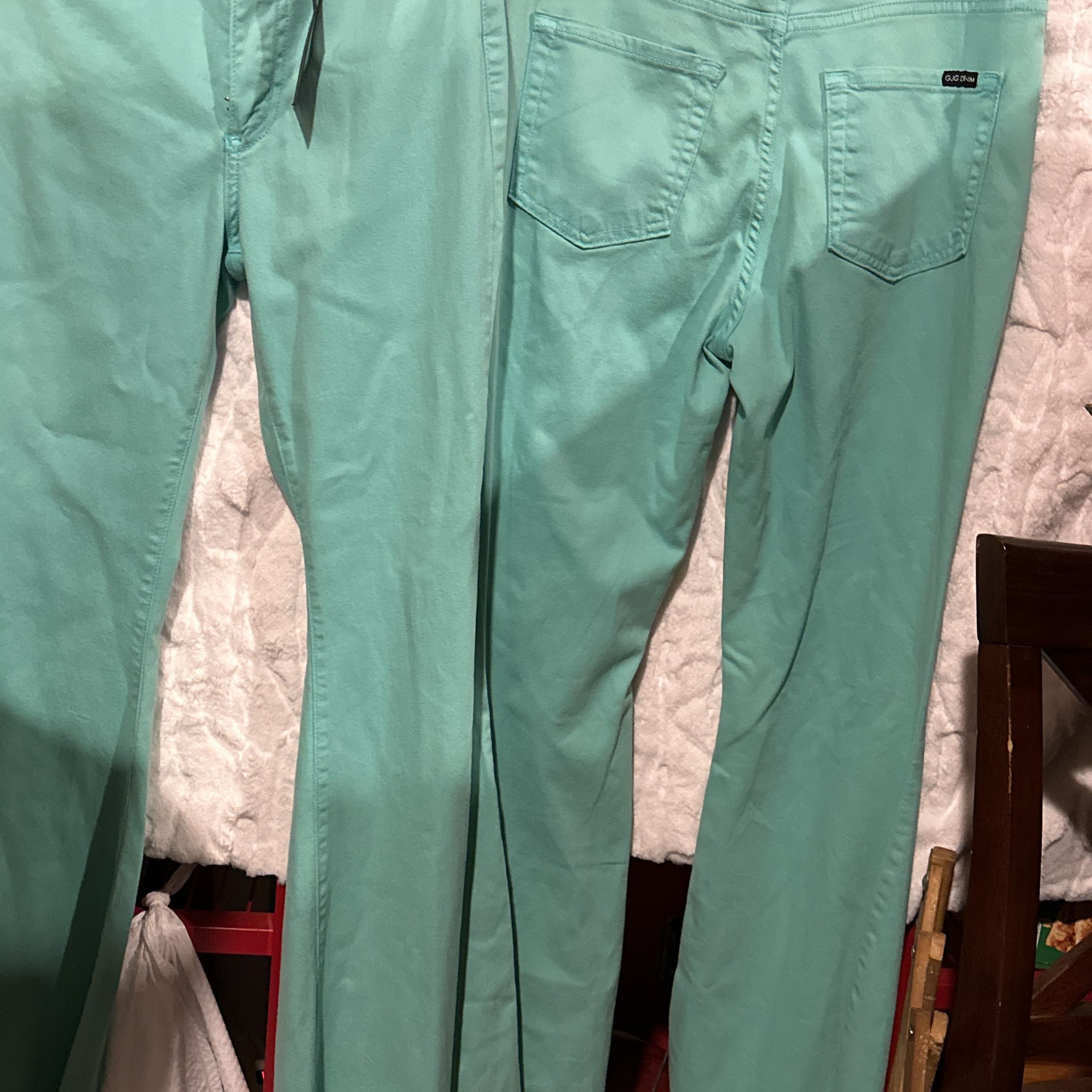 SIze 9 Turquoise Mid-Rise Bell Bottom Jeans Retro Flare  7