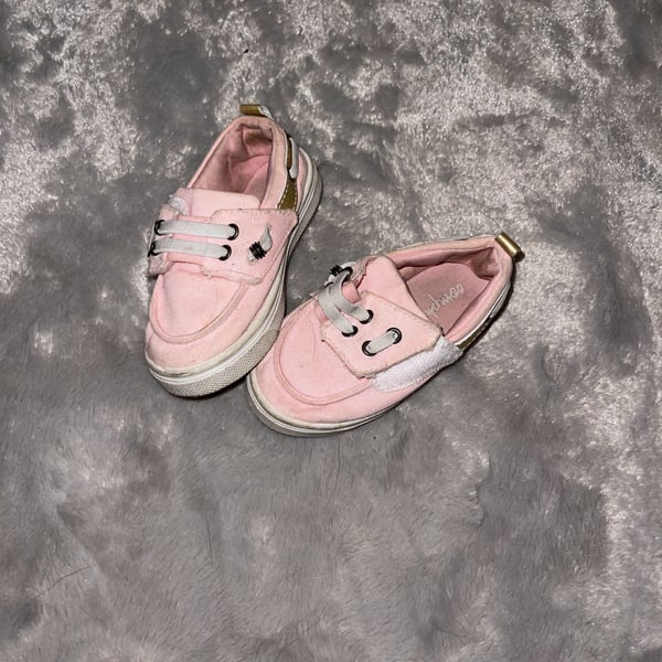 Oomphies Toddler Girls Shelby Pink Canvas Boat Shoes