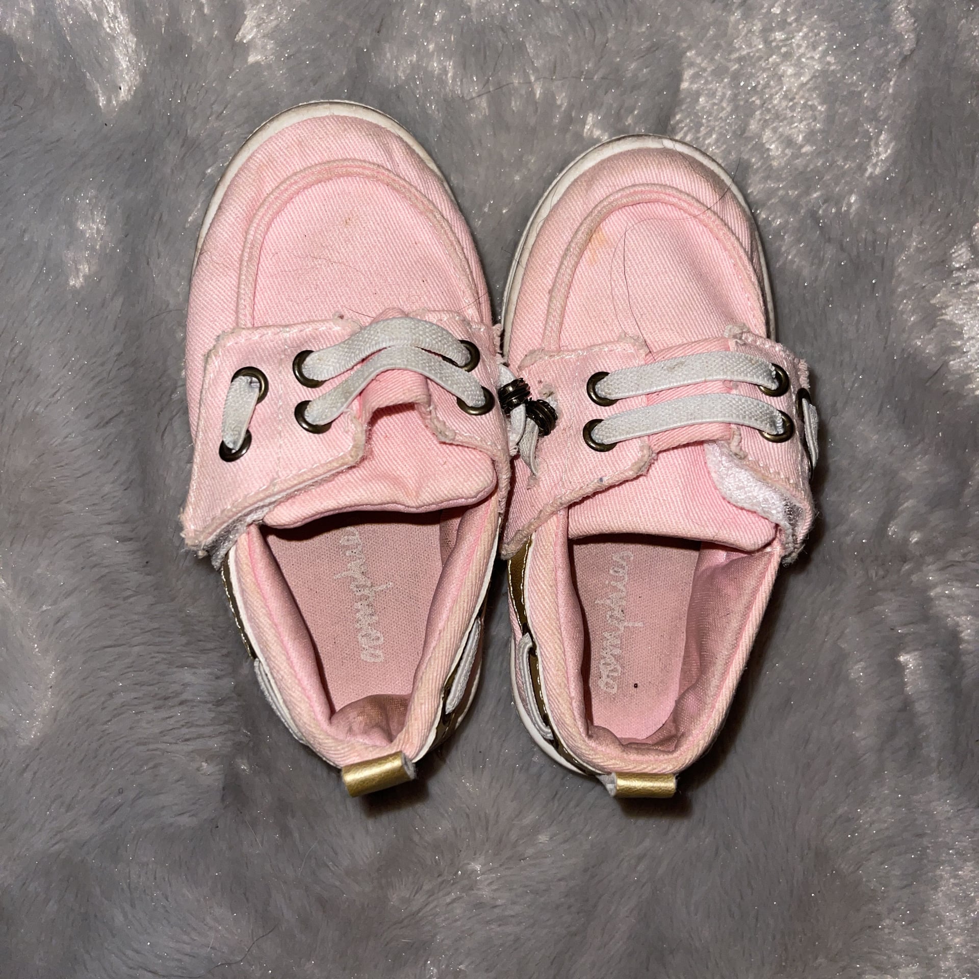 Oomphies Toddler Girls Shelby Pink Canvas Boat Shoes 9
