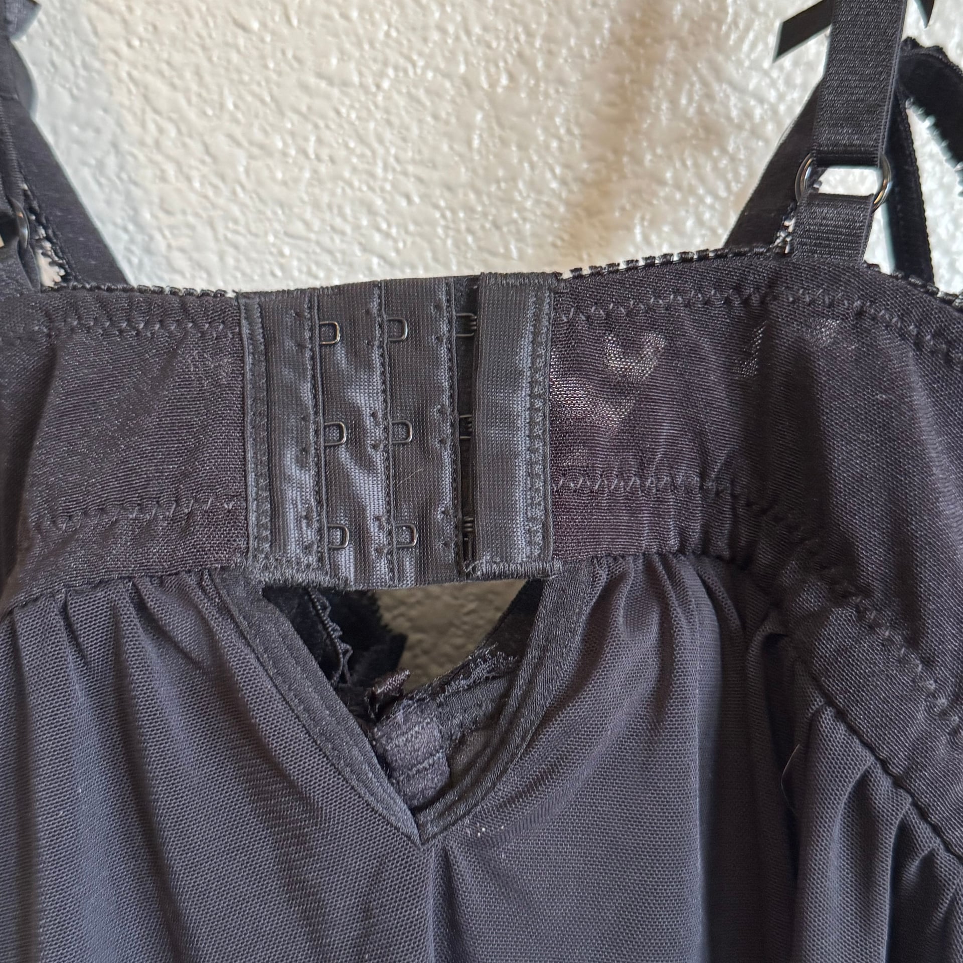 Black Lace and Mesh Underwire Babydoll Lingerie with Lace Garter Belt XXL 4