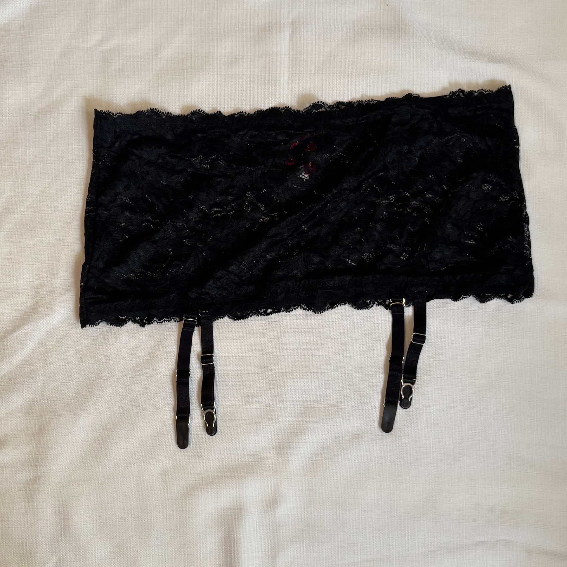 Black Lace and Mesh Underwire Babydoll Lingerie with Lace Garter Belt XXL 7