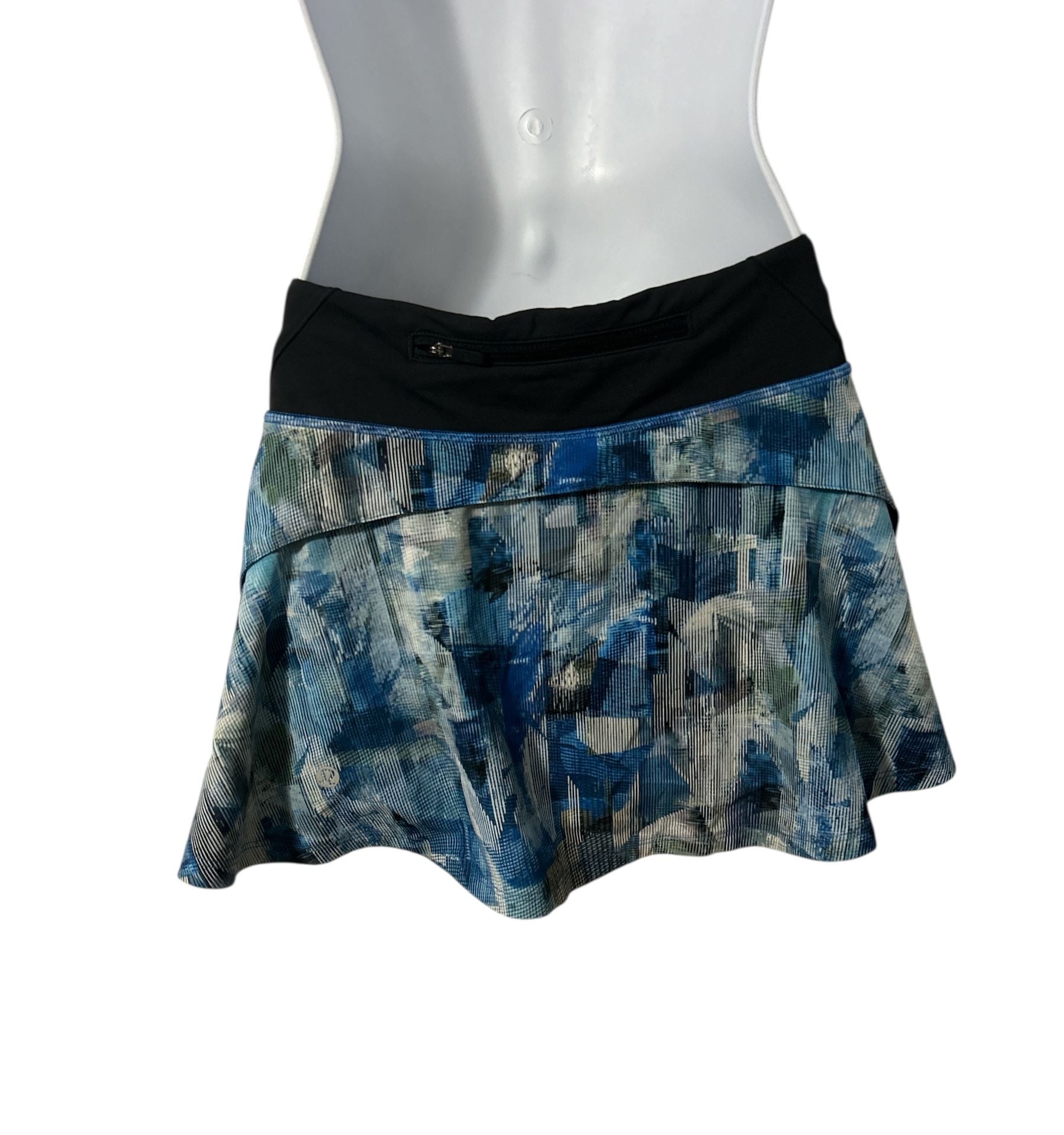 Lululemon Play Off The Pleats Skirt Reg Length Sun Dazed Multi Blue Black Sz. 2 3