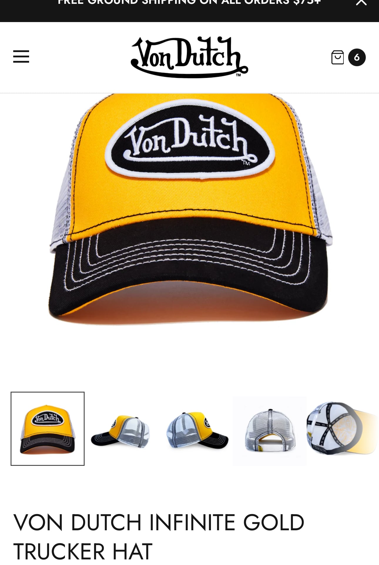 Von Dutch Infinite Gold Trucker Hat Yellow/Black 2
