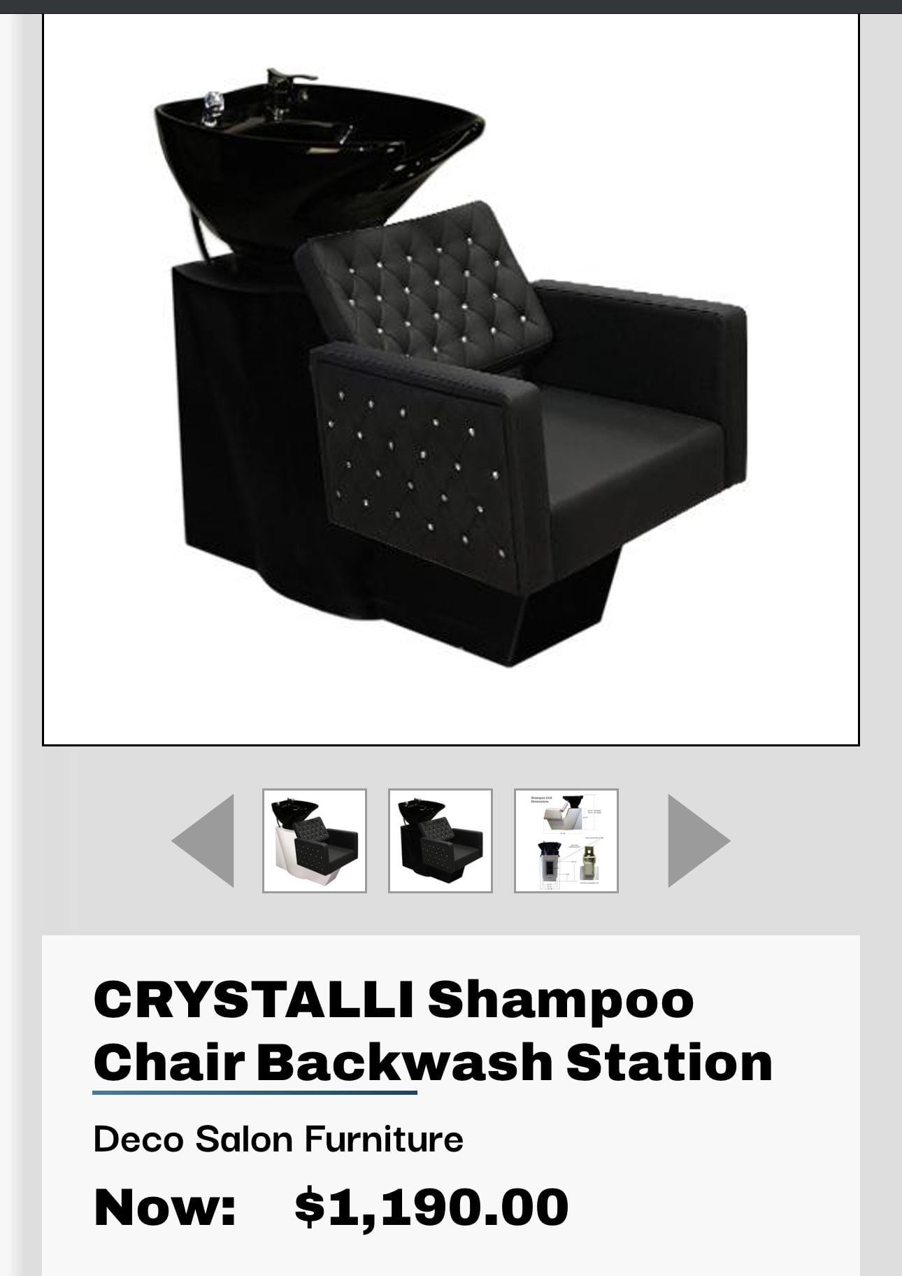 Deco Le Beau Shampoo Chair Backwash Station with Black Ceramic Bowl 1