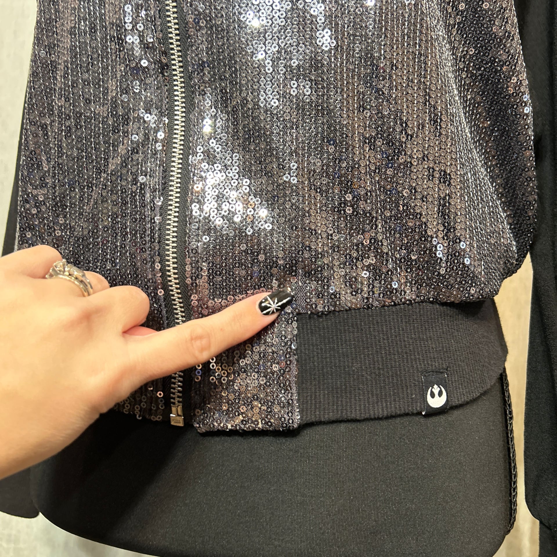 Star Wars Rogue One Sequin Bomber Jacket Size M 5