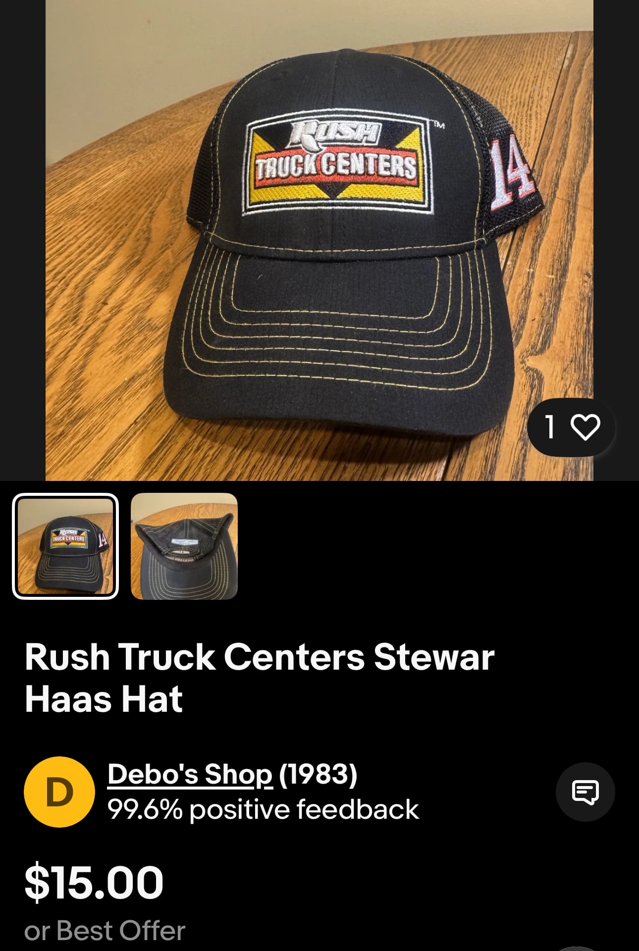 NASCAR Clint Bowyer #14 Stewart-Haas Racing Rush Truck Centers Trucker Hat 3
