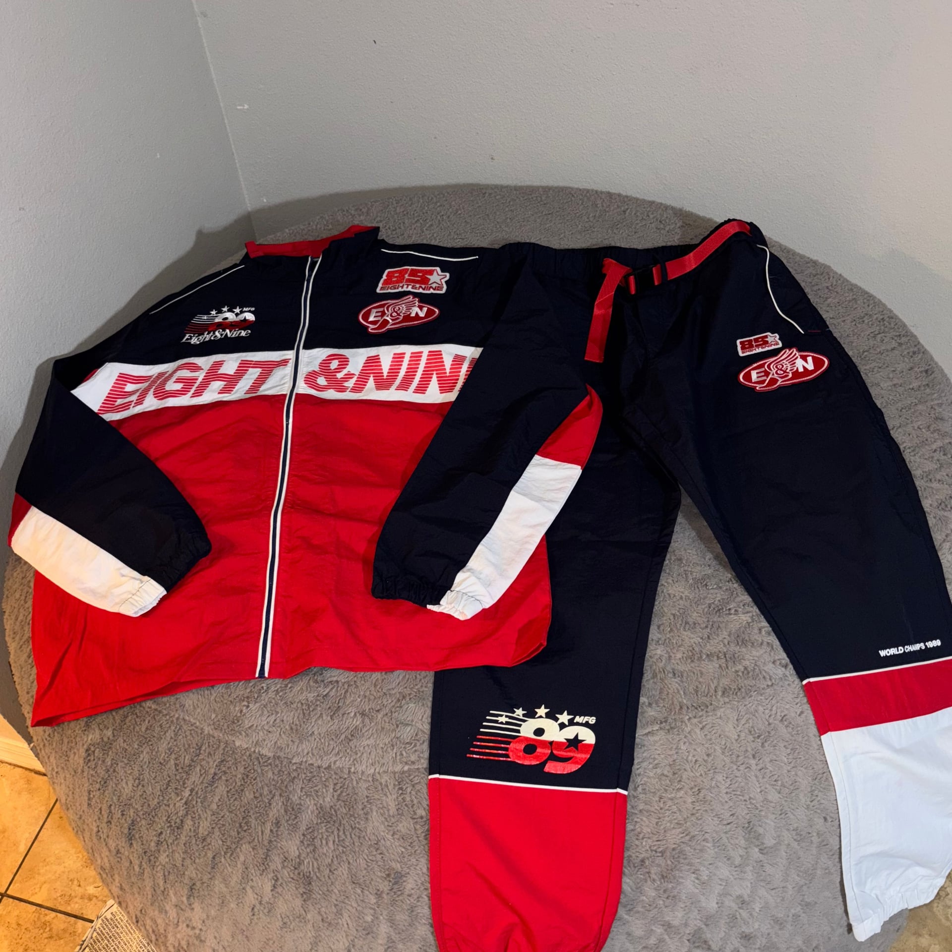 8&9 MFG CO. Grand Prix Bred Nylon Racing Jumpsuit Tracksuit Set 1